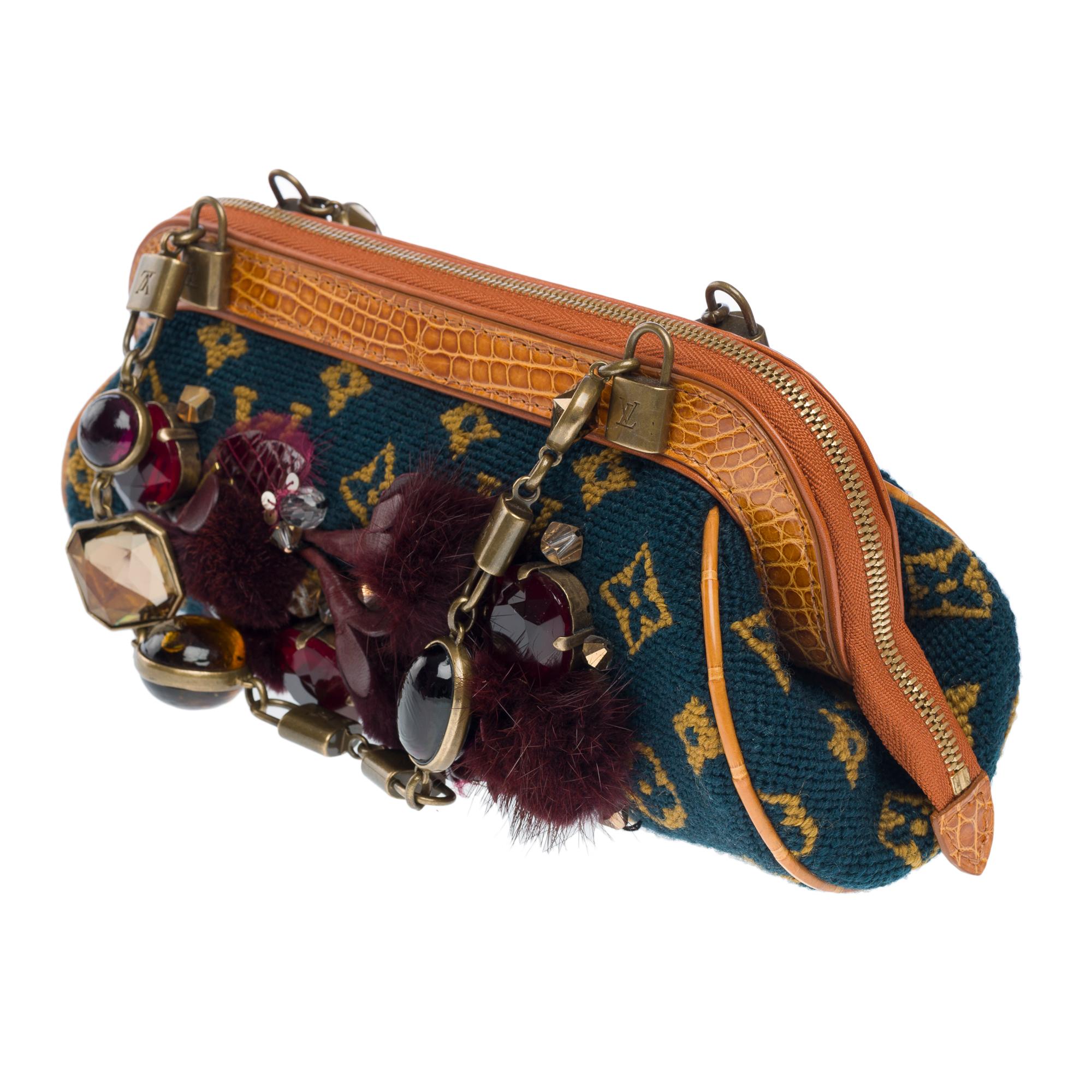 Collector Louis Vuitton Extraordinaires Crocodile, Fur & Crystal evening bag 1