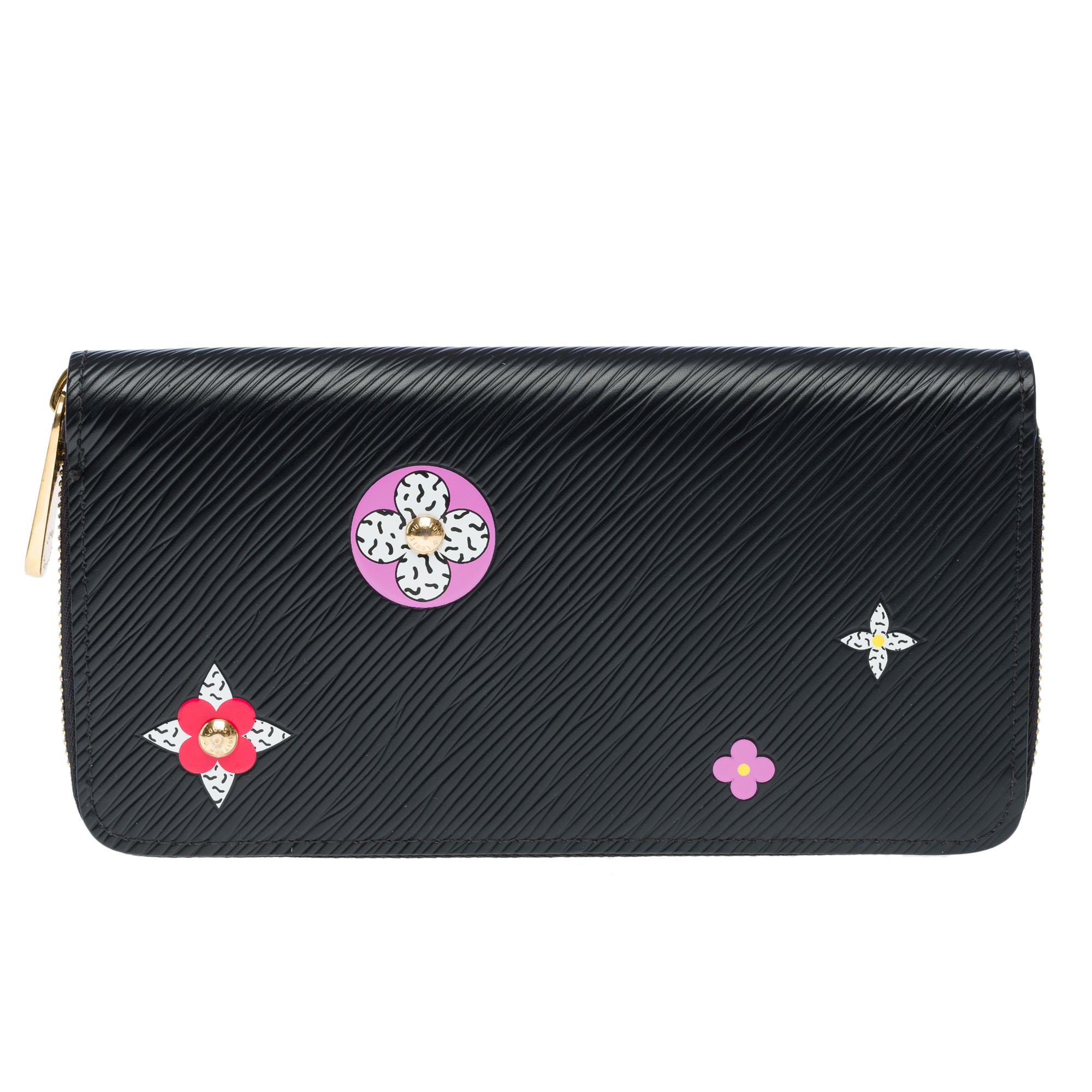 louis vuitton black flower wallet