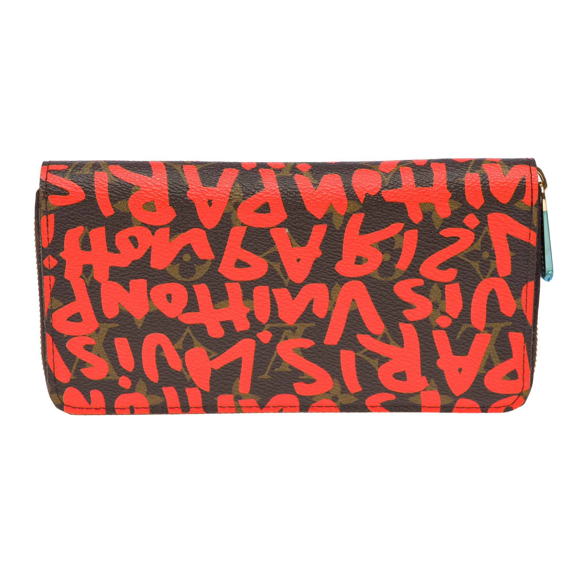 Women's or Men's Collector Louis Vuitton Stephen Sprouse Graffiti Orange Zippy Wallet, GHW For Sale