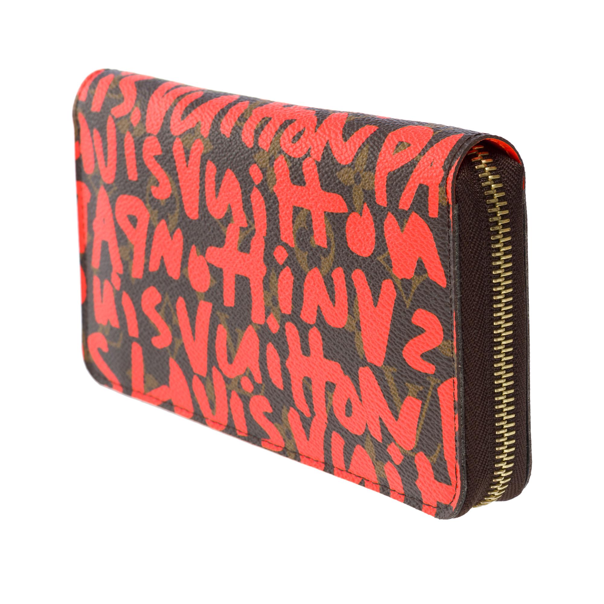 Women's or Men's Collector Louis Vuitton Stephen Sprouse Graffiti Orange Zippy Wallet, GHW For Sale