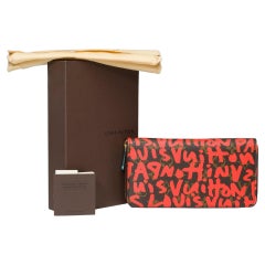 Used Collector Louis Vuitton Stephen Sprouse Graffiti Orange Zippy Wallet, GHW
