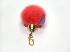 Louis Vuitton Large Size Pink Totem Fur Key Ring and Charm Bag