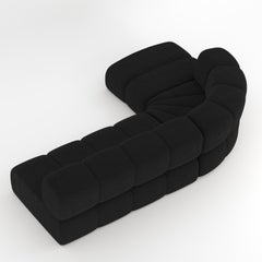 Collector Meander Sofa Designed by Gonçalo Campos Fabric Boucle Black