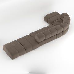 Collector Meander Sofa Designed by Gonçalo Campos Fabric Boucle Brown