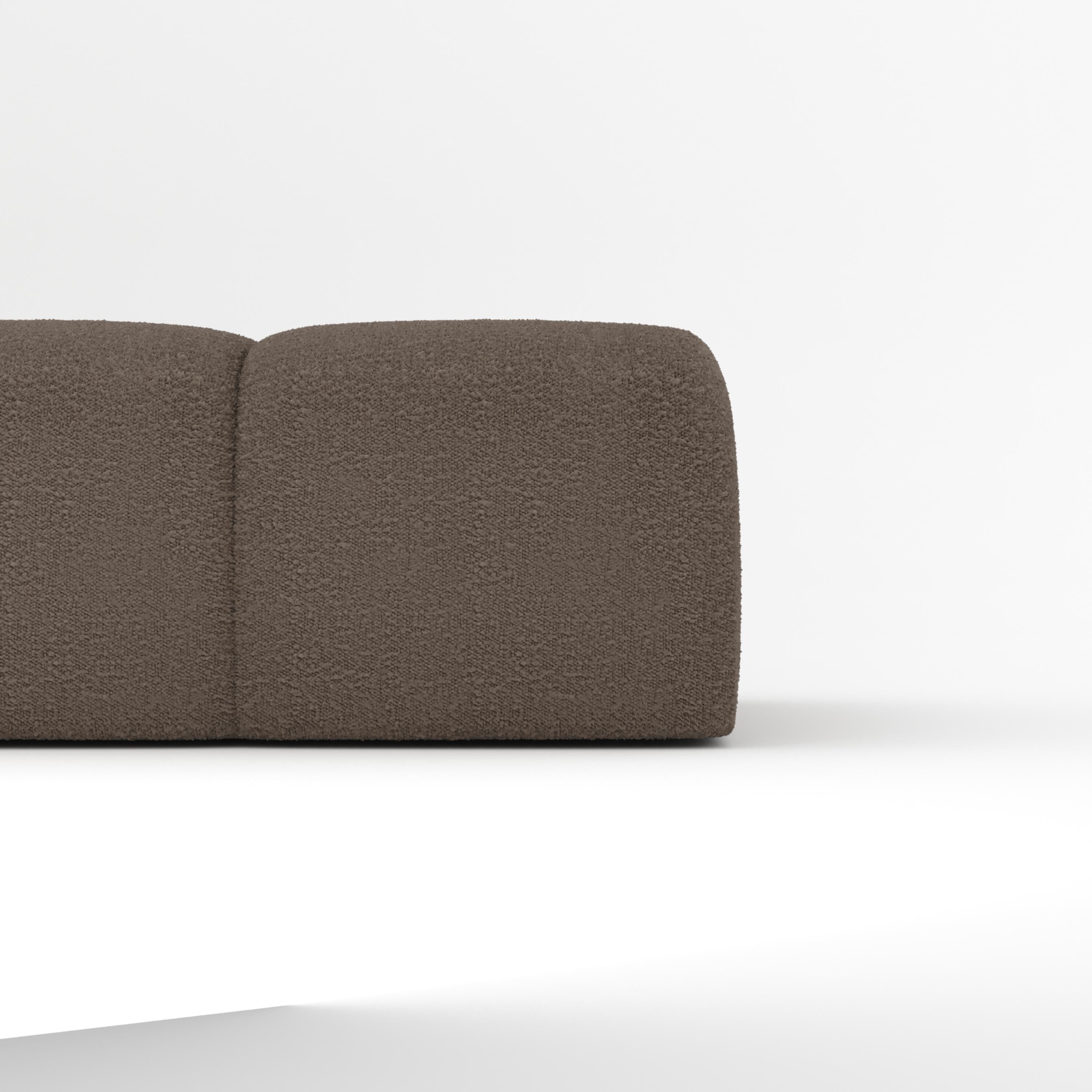Portuguese Collector Minhoca Sofa Designed by Gonçalo Campos Fabric Boucle Brown For Sale