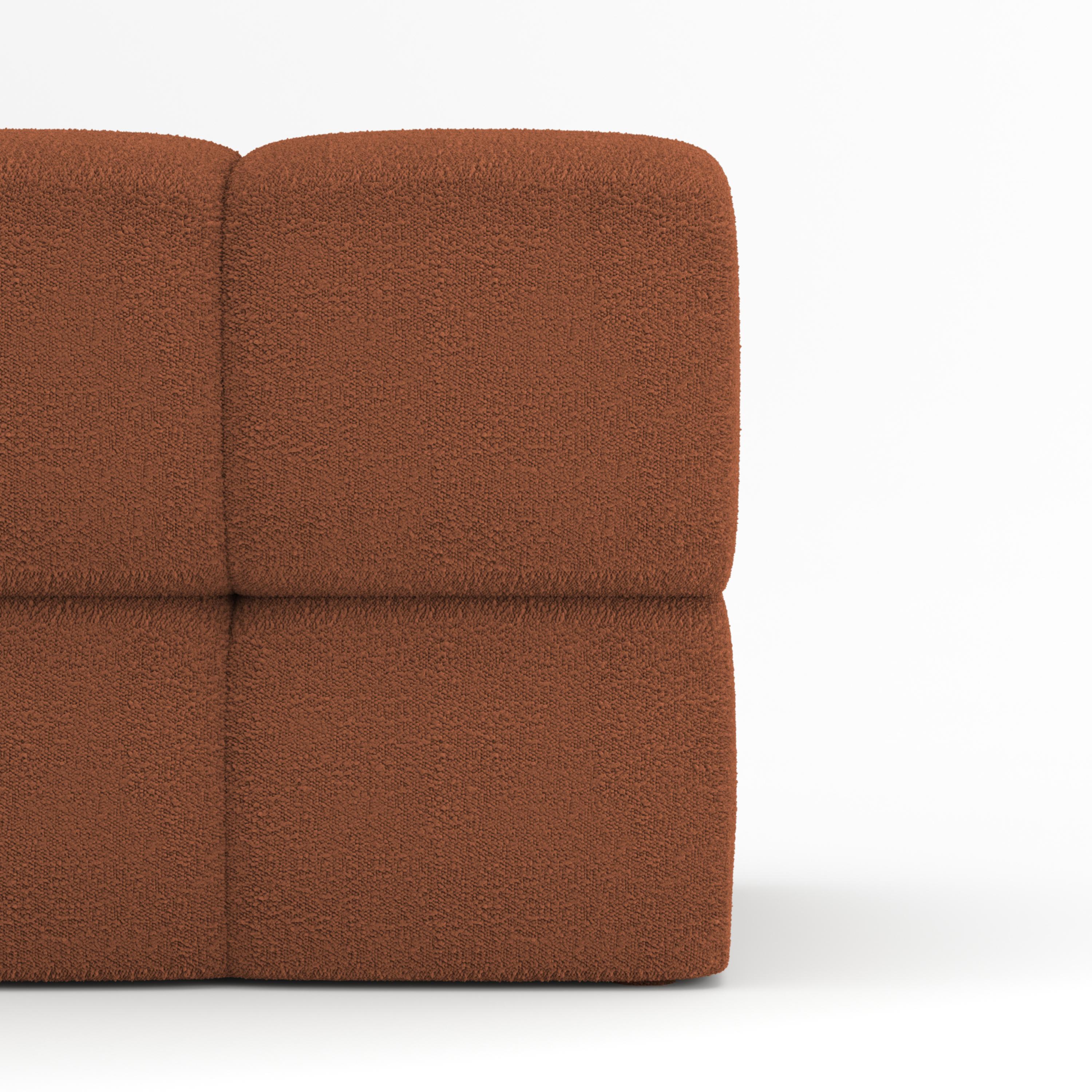 Portuguese Collector Minhoca Sofa Designed by Gonçalo Campos Fabric Boucle Burnt Orange For Sale