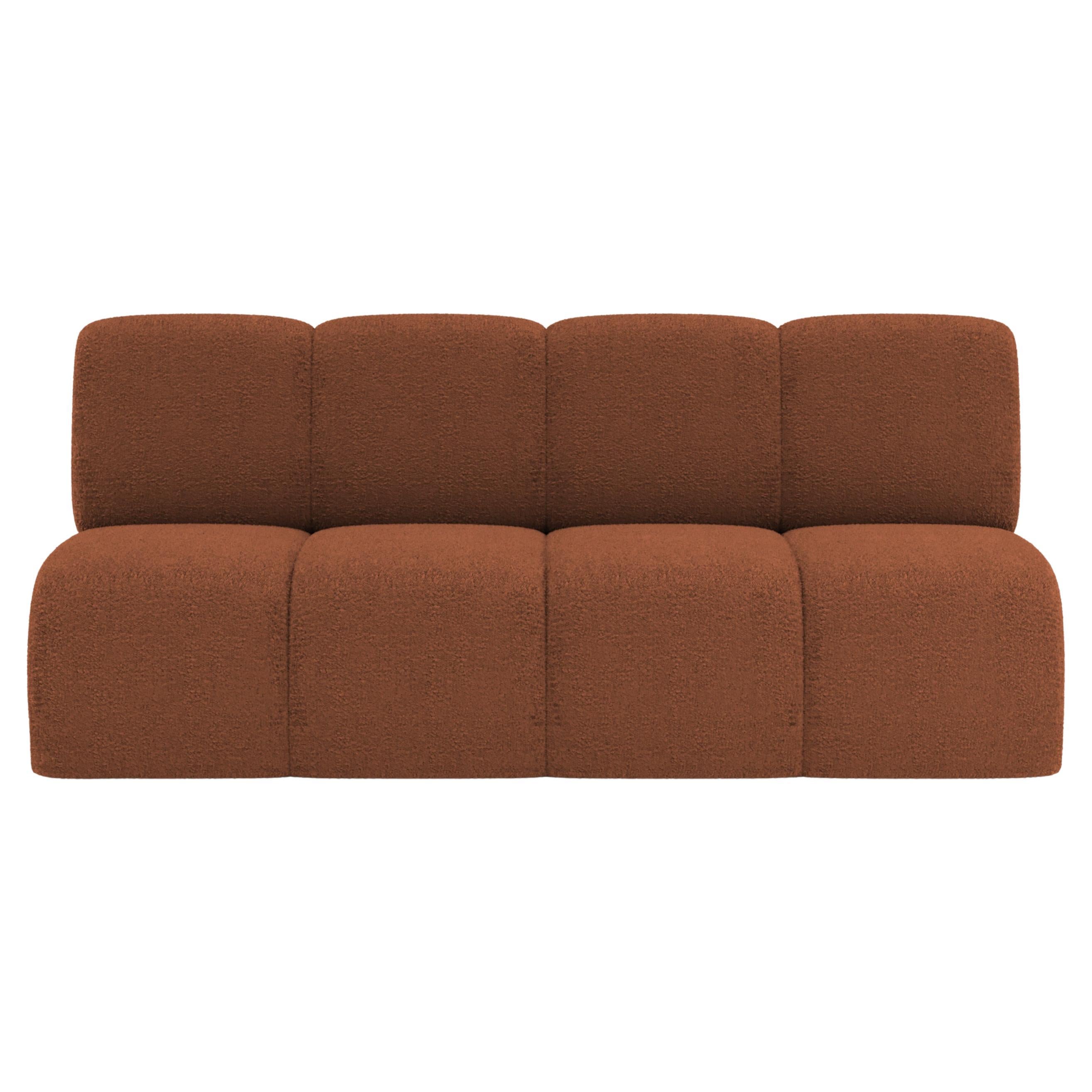 Collector Minhoca Sofa Designed by Gonçalo Campos Fabric Boucle Burnt Orange