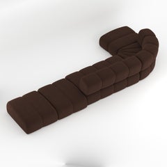 Collector Meander Sofa Designed by Gonçalo Campos Fabric Boucle Dark Brown