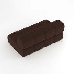 Collector Meander Sofa Designed by Gonçalo Campos Tessuto Boucle Marrone Scuro