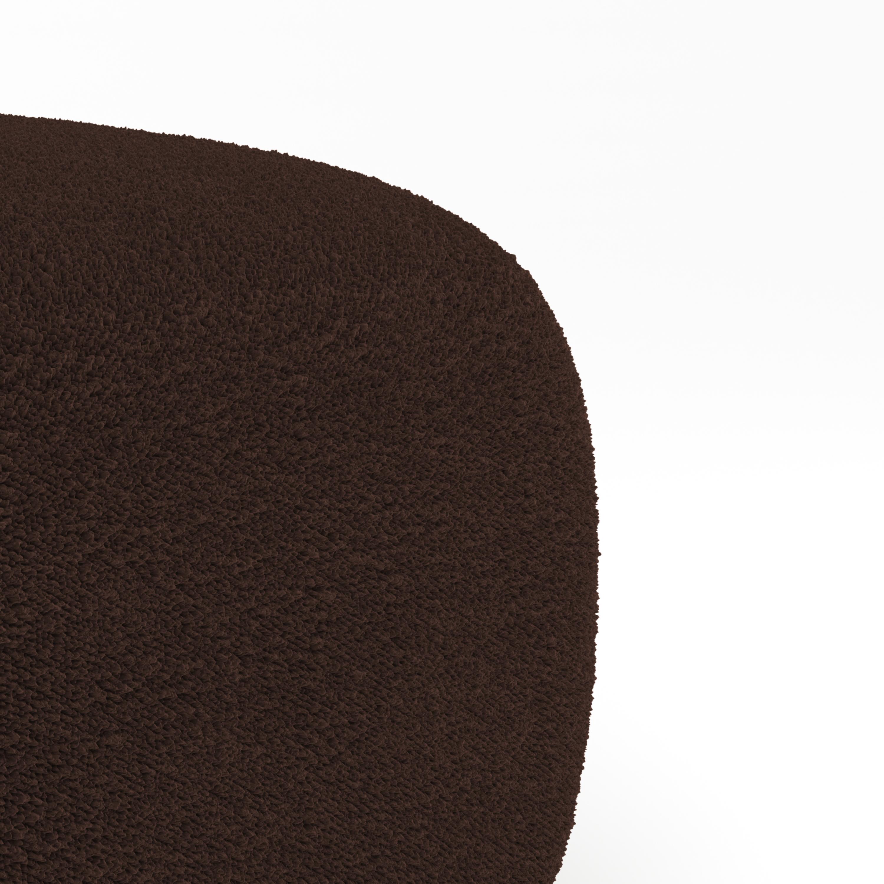 Portuguese Collector Minhoca Sofa Designed by Gonçalo Campos Fabric Boucle Dark Brown For Sale