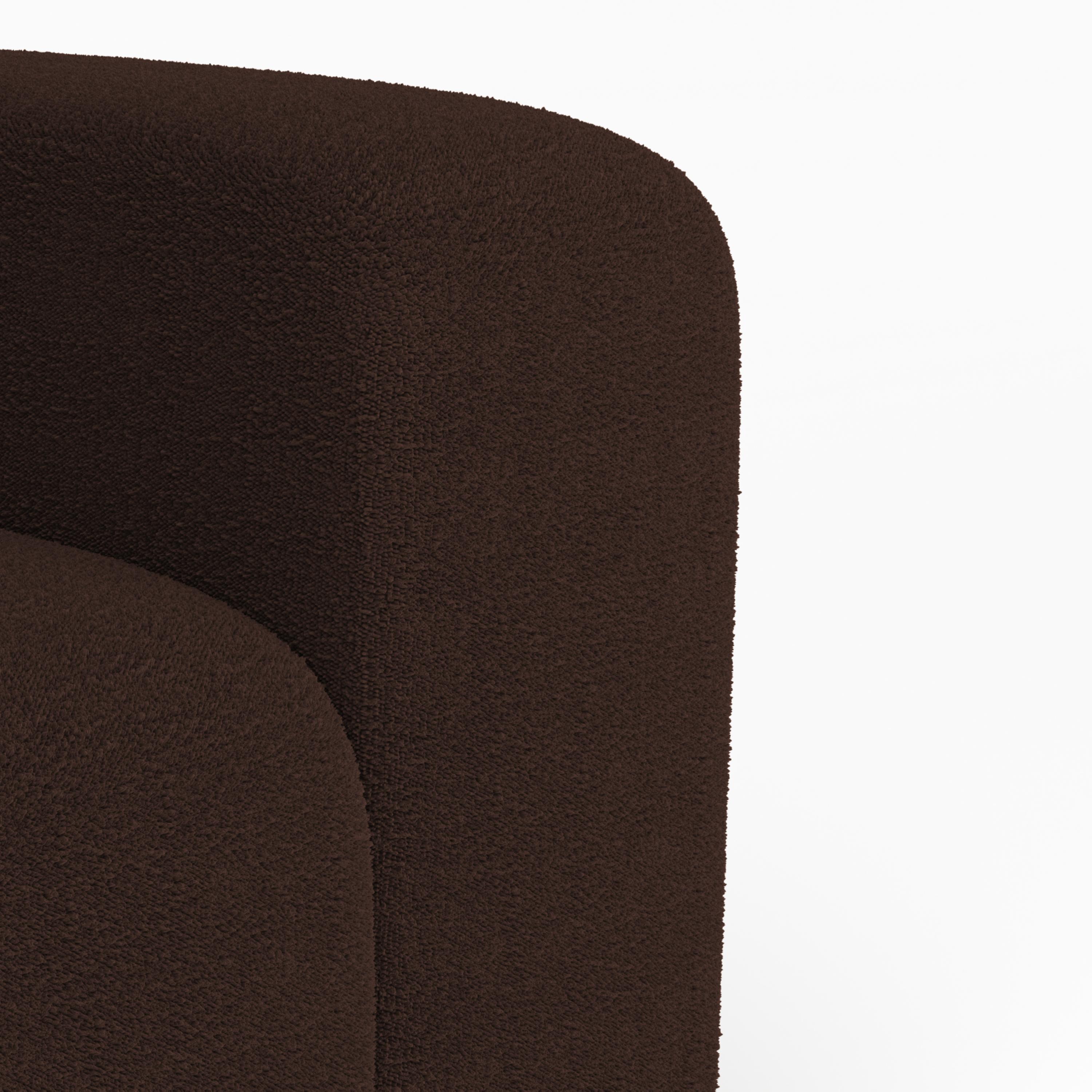 Collector Minhoca Sofa Designed by Gonçalo Campos Fabric Boucle Dark Brown In New Condition For Sale In Castelo da Maia, PT