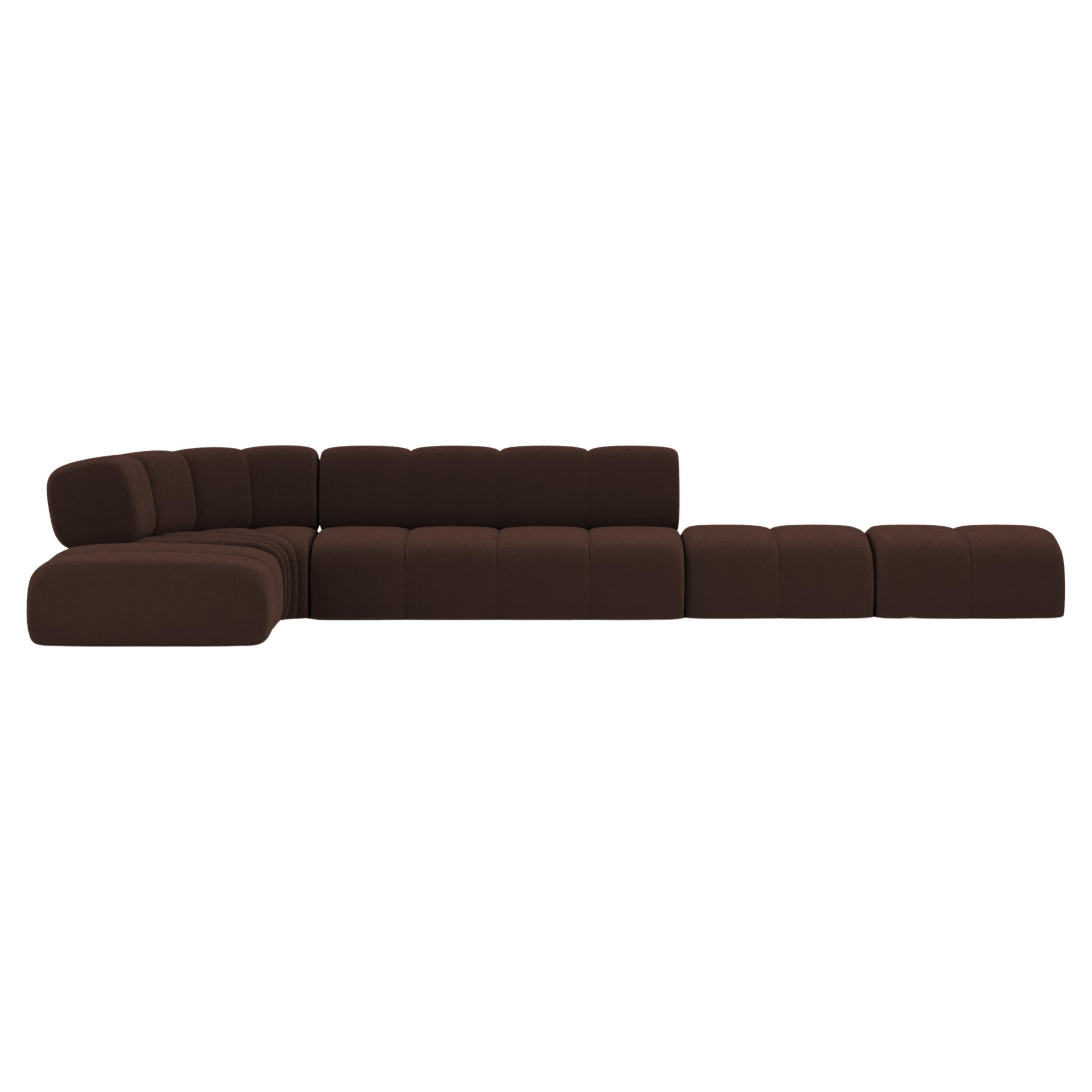 Collector Minhoca Sofa Designed by Gonçalo Campos Fabric Boucle Dark Brown
