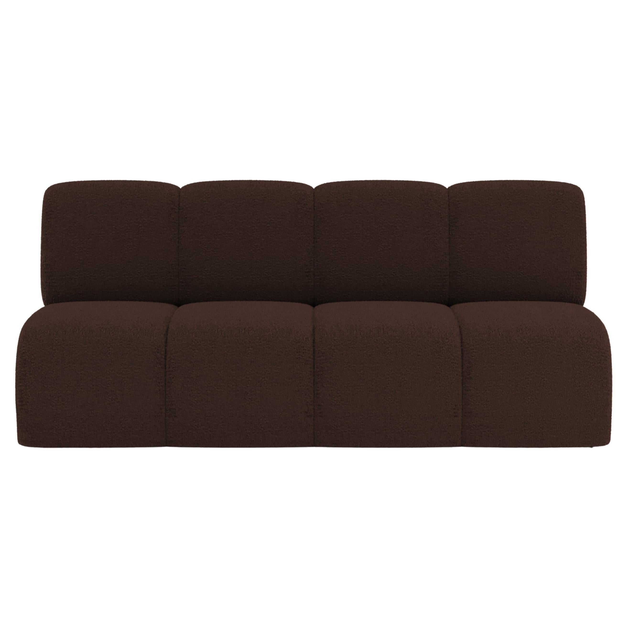 Collector Minhoca Sofa Designed by Gonçalo Campos Fabric Boucle Dark Brown