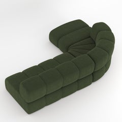 Collector Meander Sofa Designed by Gonçalo Campos Fabric Boucle Dark Green