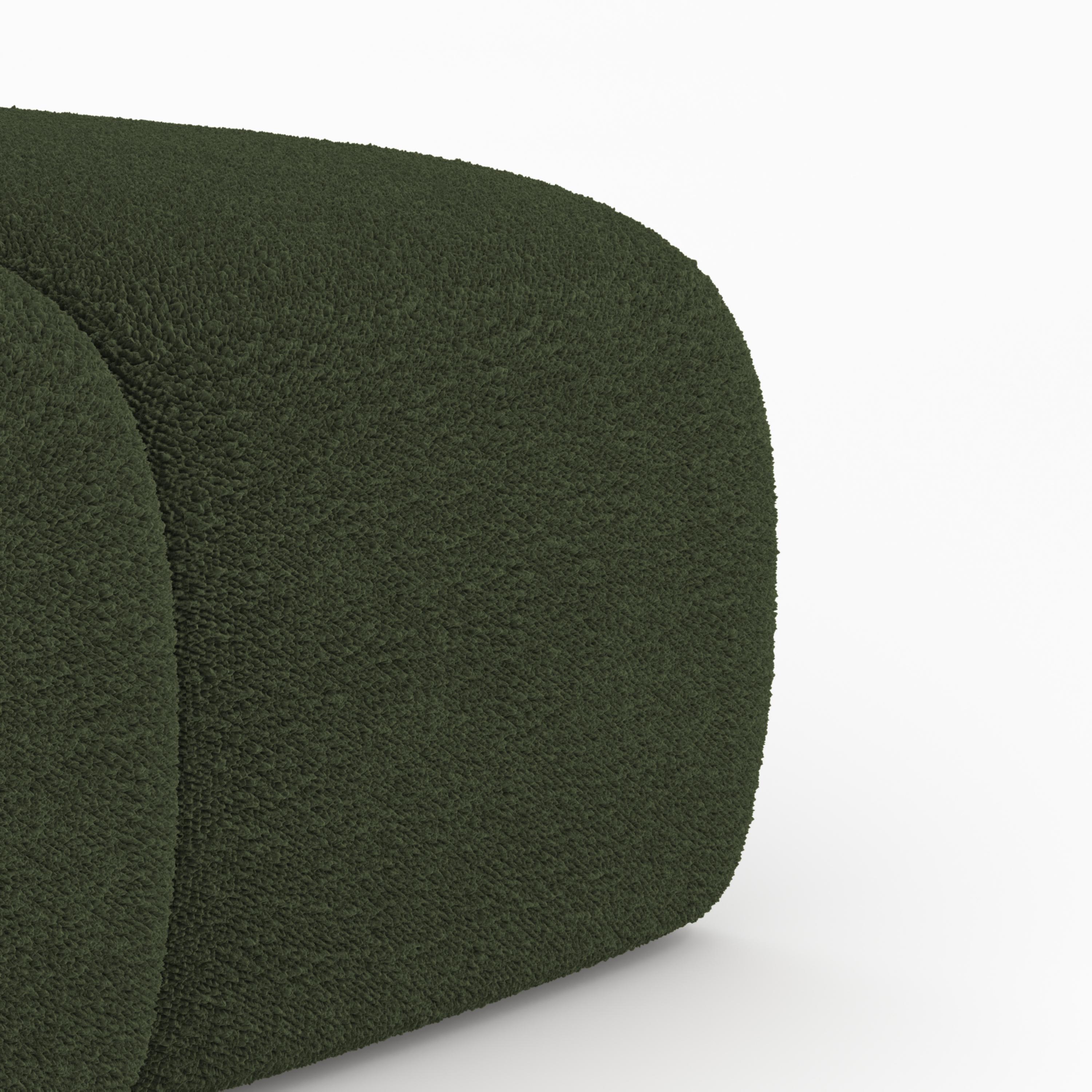 Portugais Collector Canapé Minhoca Design/One Tissu Boucle Vert foncé en vente