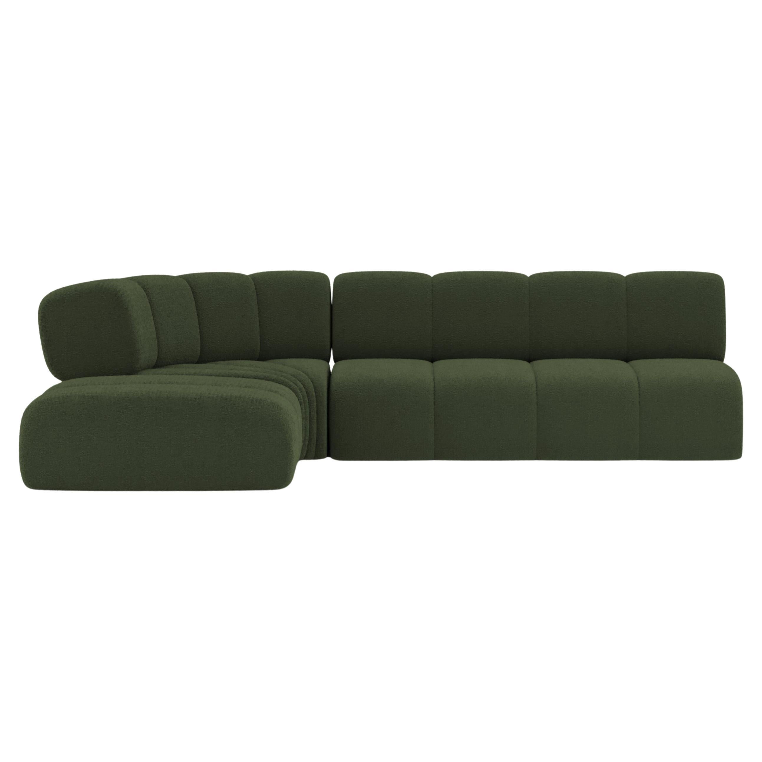 Collector Canapé Minhoca Design/One Tissu Boucle Vert foncé