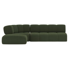 Collector Minhoca Sofa Designed by Gonçalo Campos Fabric Boucle Dark Green