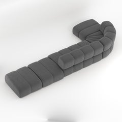 Collector Meander Sofa entworfen von Gonçalo Campos Stoff Boucle Dunkelgrau