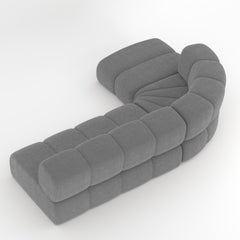Collector Meander Sofa Designed by Gonçalo Campos Fabric Boucle Grey
