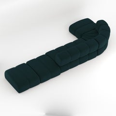 Collector Meander Sofa entworfen von Gonçalo Campos Stoff Boucle Mitternachtsblau
