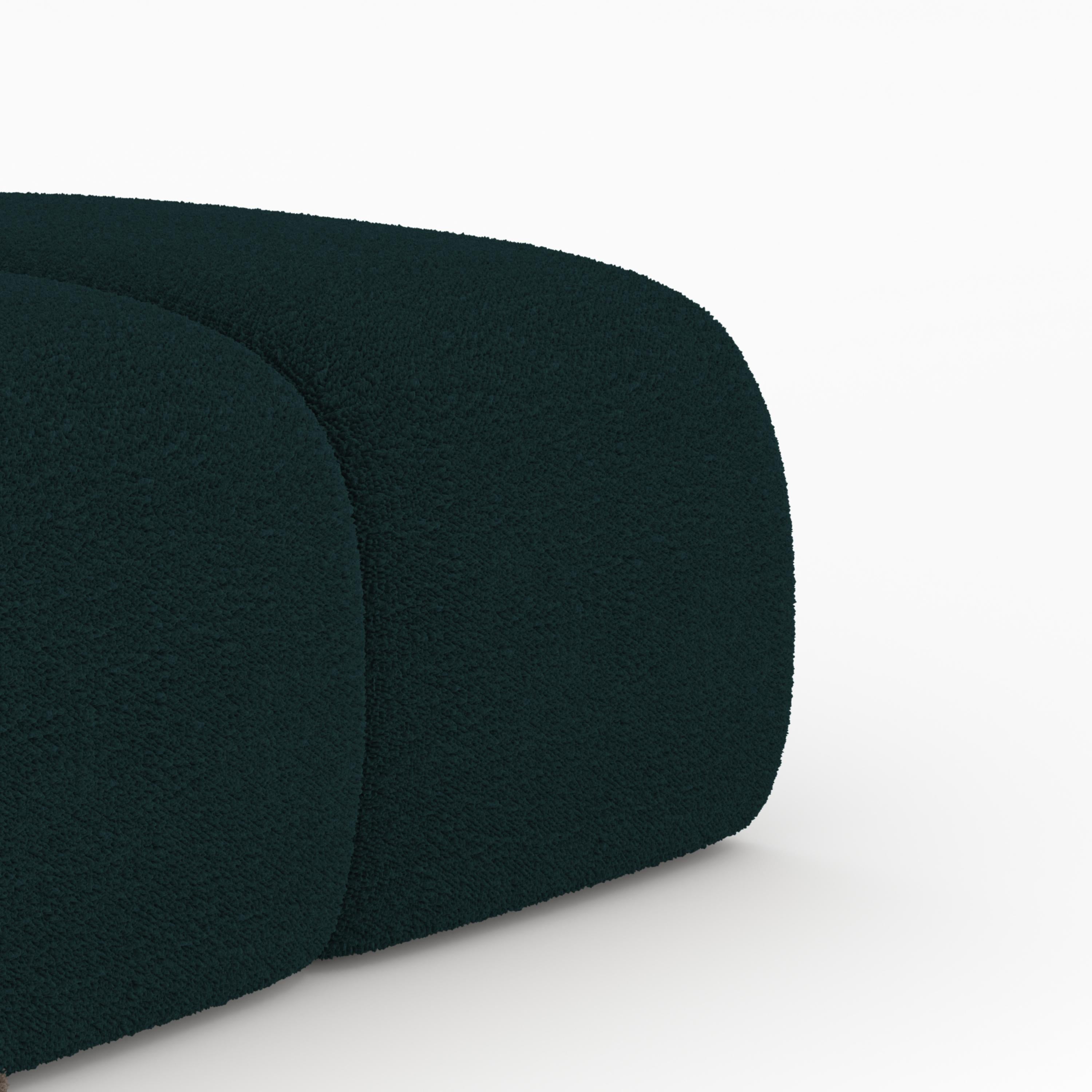 Portuguese Collector Minhoca Sofa Designed by Gonçalo Campos Fabric Boucle Midnight Blue For Sale
