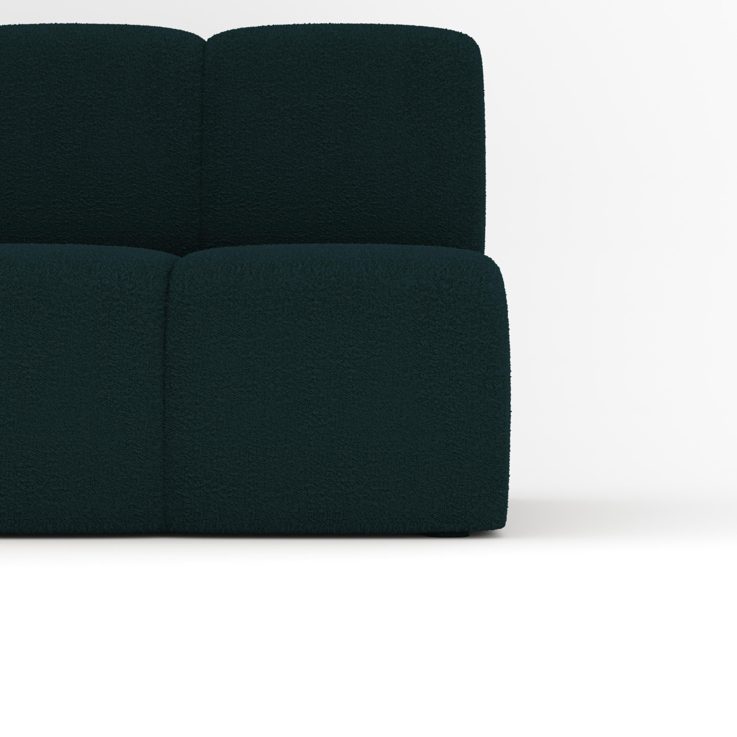 Portuguese Collector Minhoca Sofa Designed by Gonçalo Campos Fabric Boucle Midnight Blue For Sale