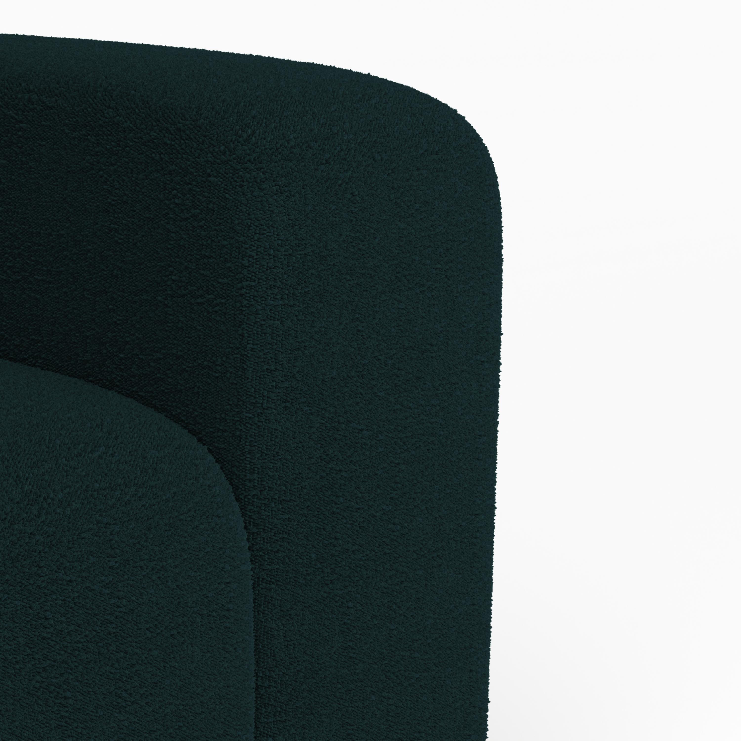 Portuguese Collector Minhoca Sofa Designed by Gonçalo Campos Fabric Boucle Midnight Blue For Sale