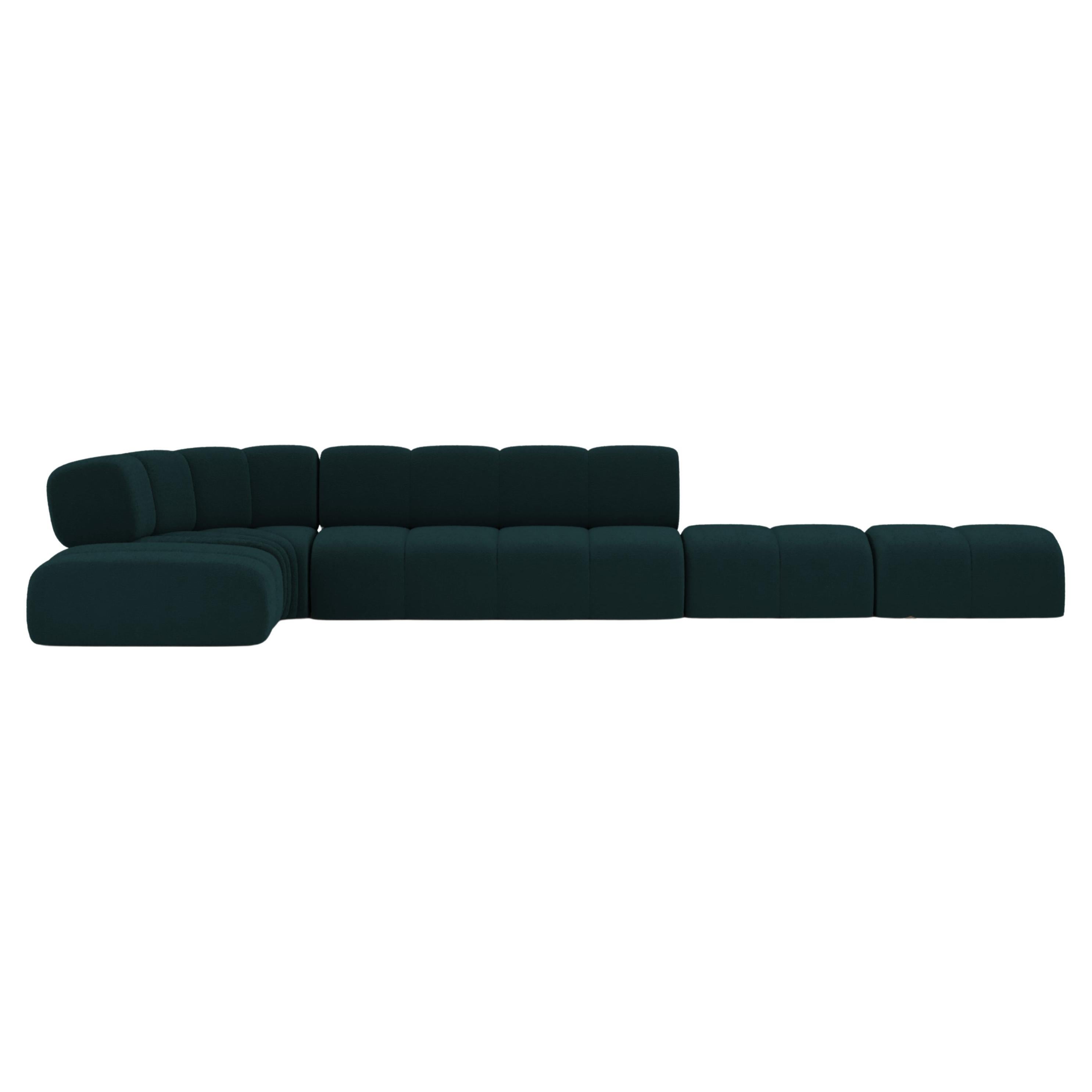Collector Minhoca Sofa Designed by Gonçalo Campos Fabric Boucle Midnight Blue