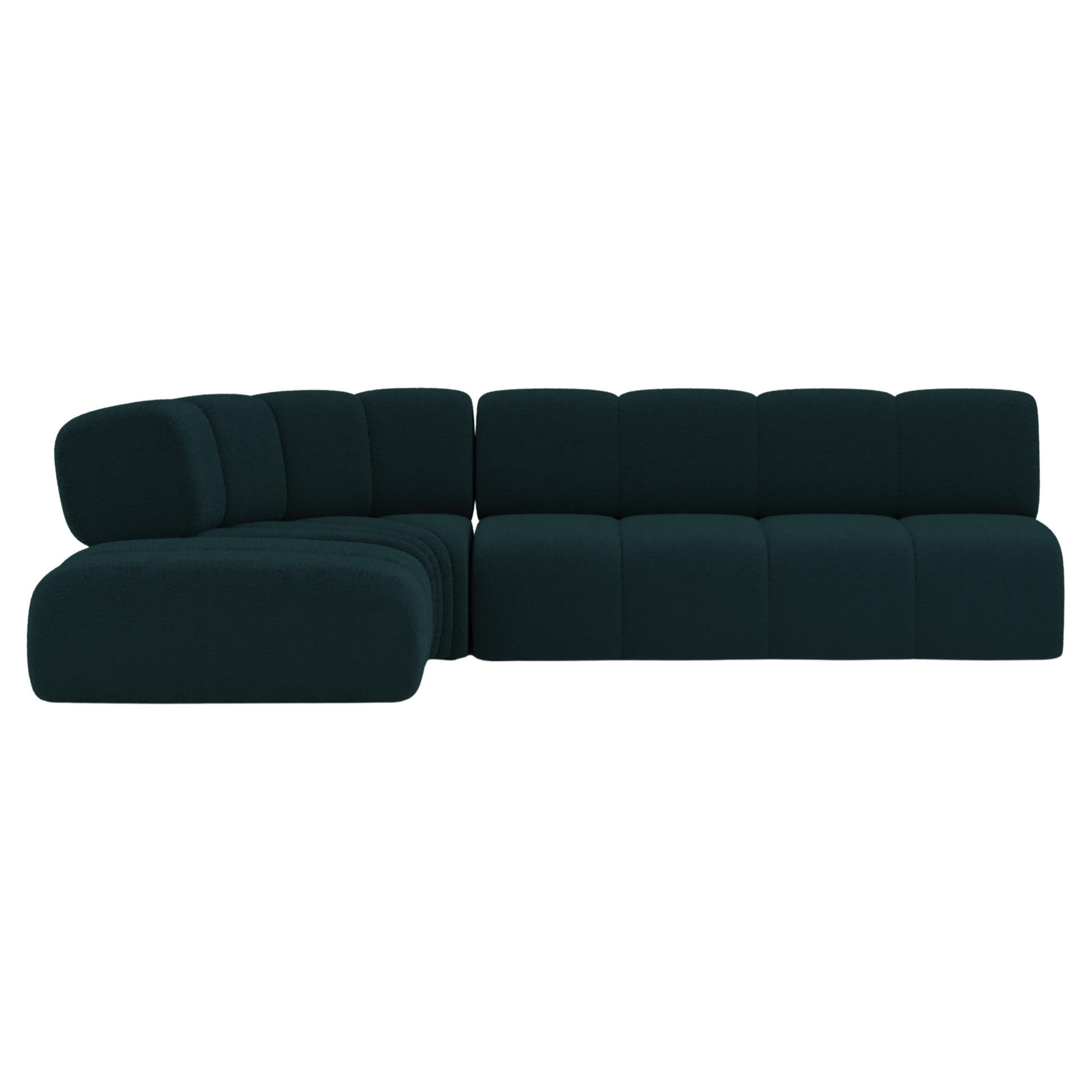 Collector Minhoca Sofa Designed by Gonçalo Campos Fabric Boucle Midnight Blue