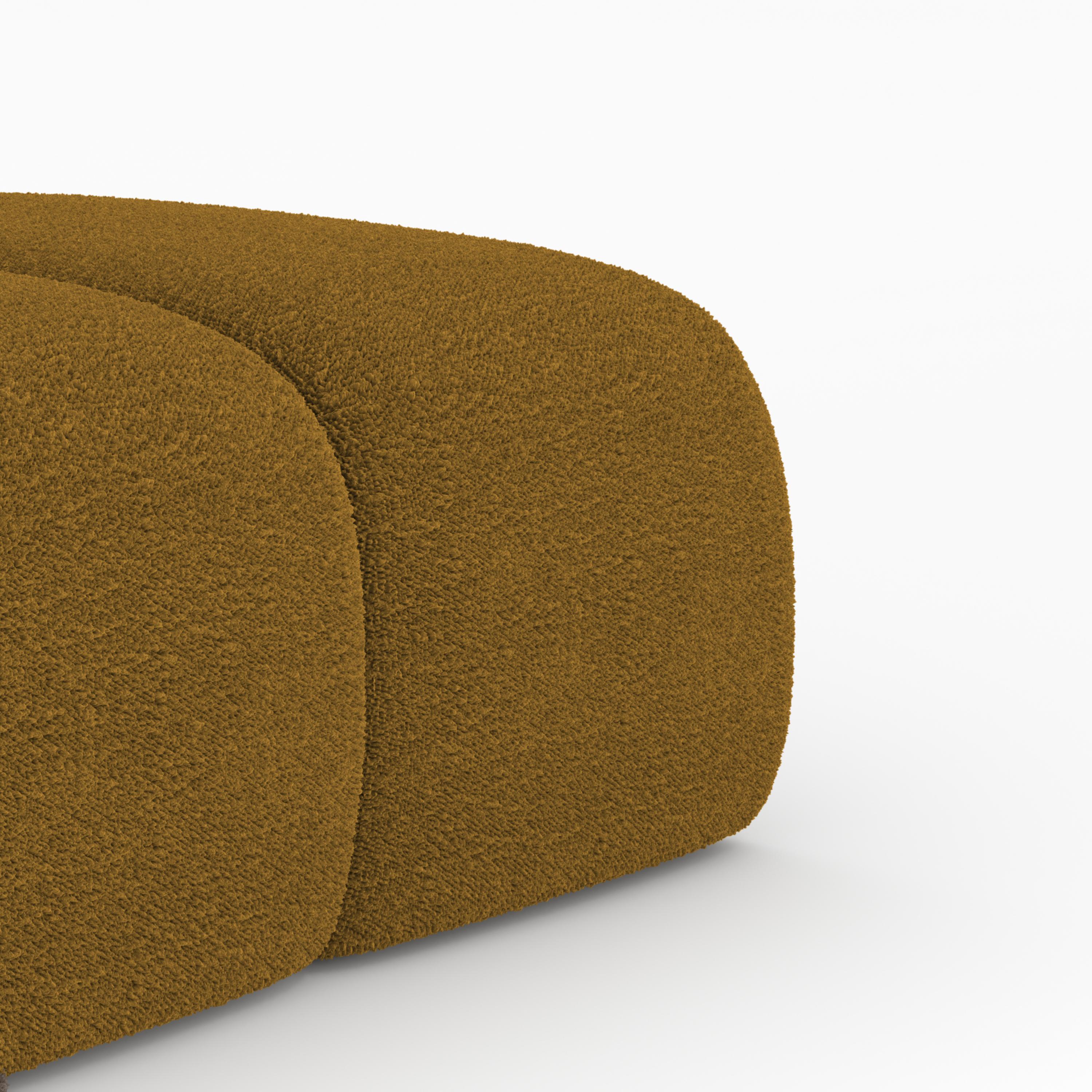 Portugais Collector Canapé Minhoca Design/One Tissu Boucle Mustard en vente