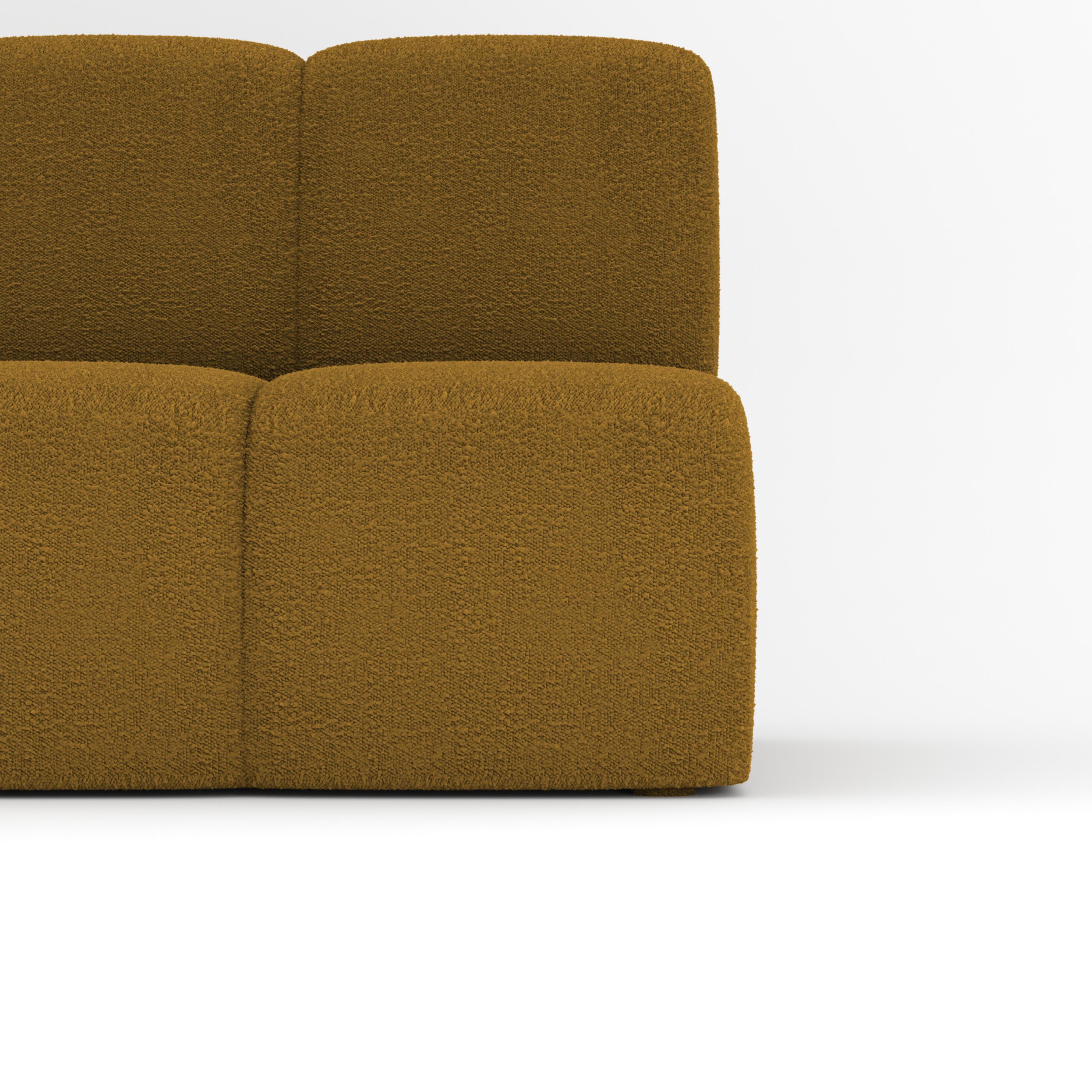 Portugais Collector Canapé Minhoca Design/One Tissu Boucle Mustard en vente