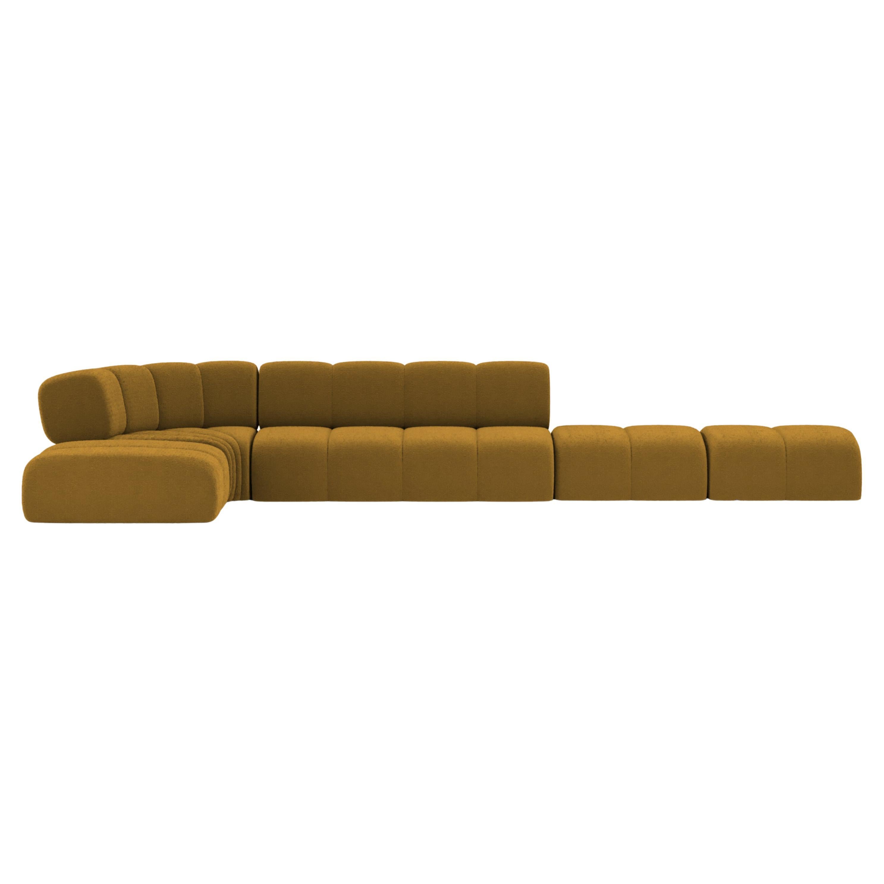 Collector Canapé Minhoca Design/One Tissu Boucle Mustard