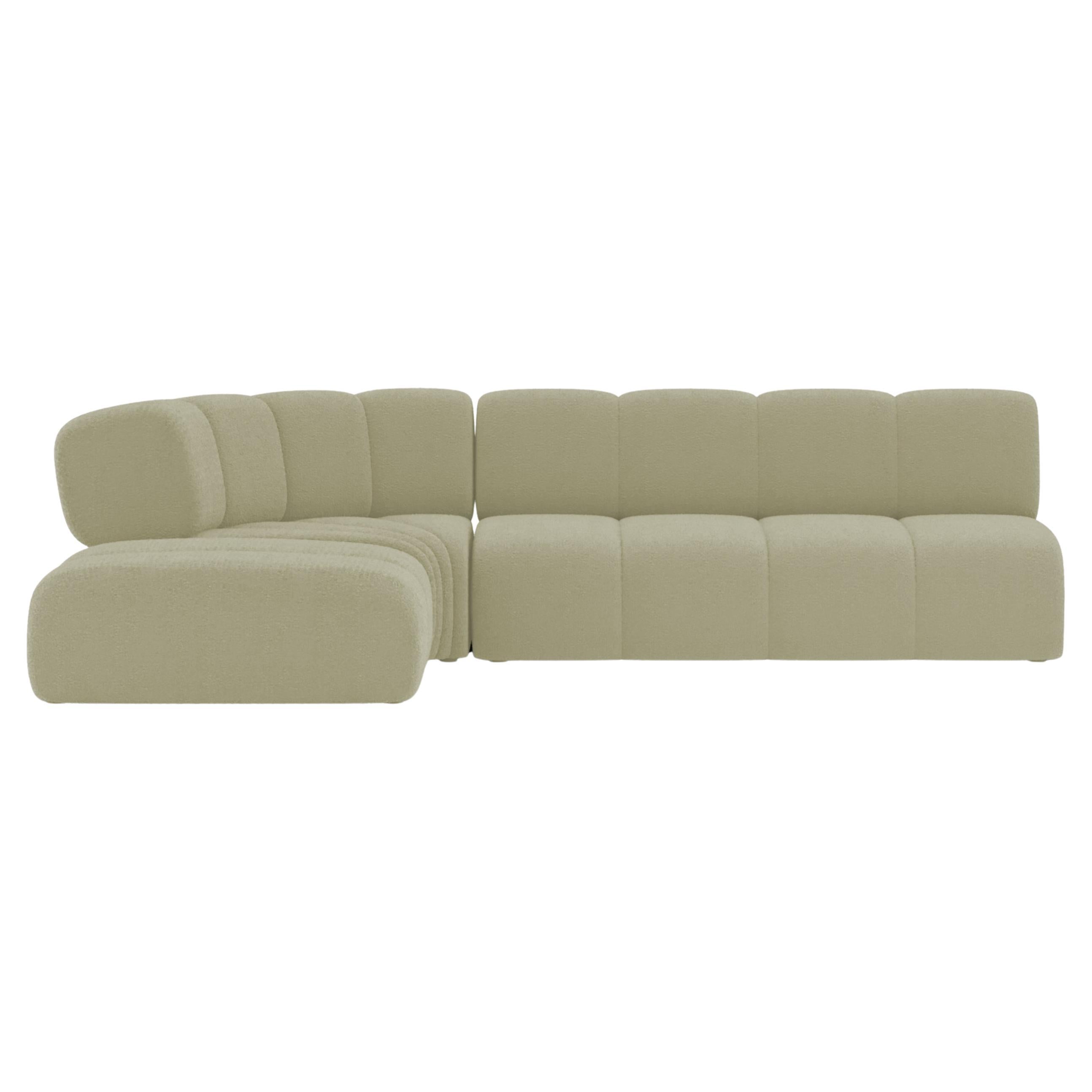 Collector Minhoca Sofa Designed by Gonçalo Campos Fabric Boucle Ocean Beige