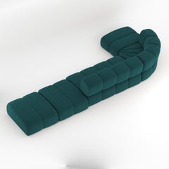 Divano Collector Meander Designed by Gonçalo Campos Tessuto Boucle Ocean Blue