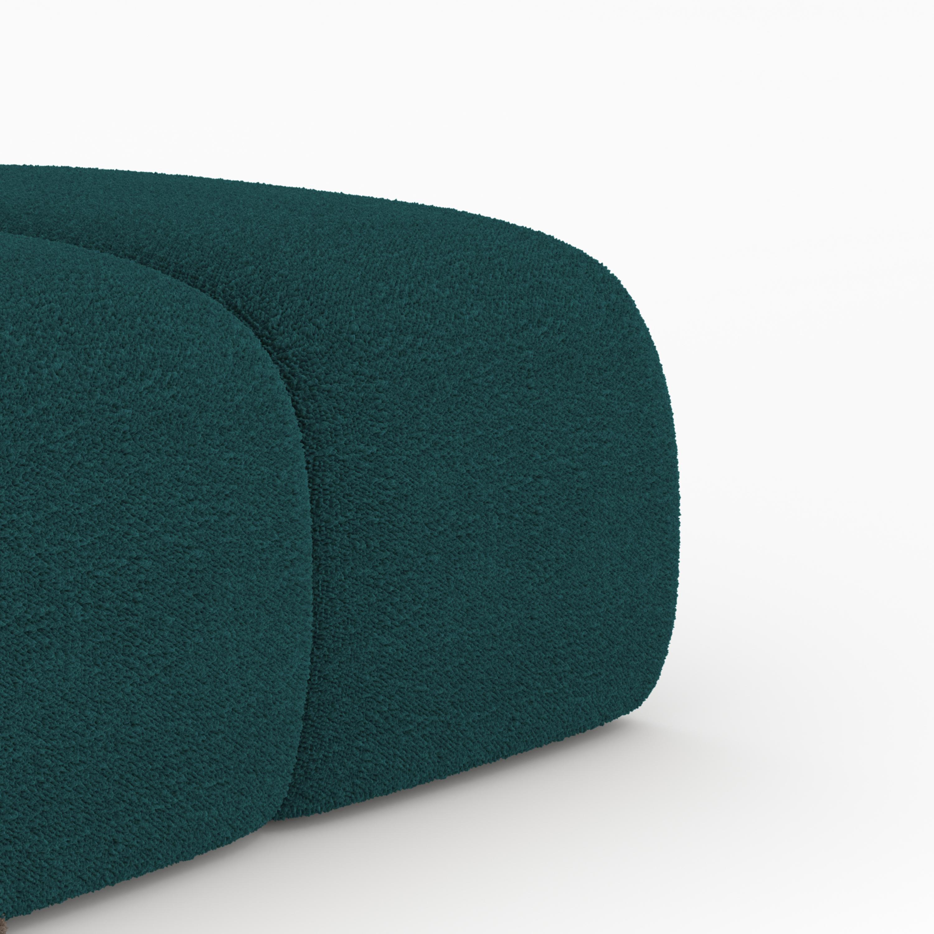Portuguese Collector Minhoca Sofa Designed by Gonçalo Campos Fabric Boucle Ocean Blue For Sale