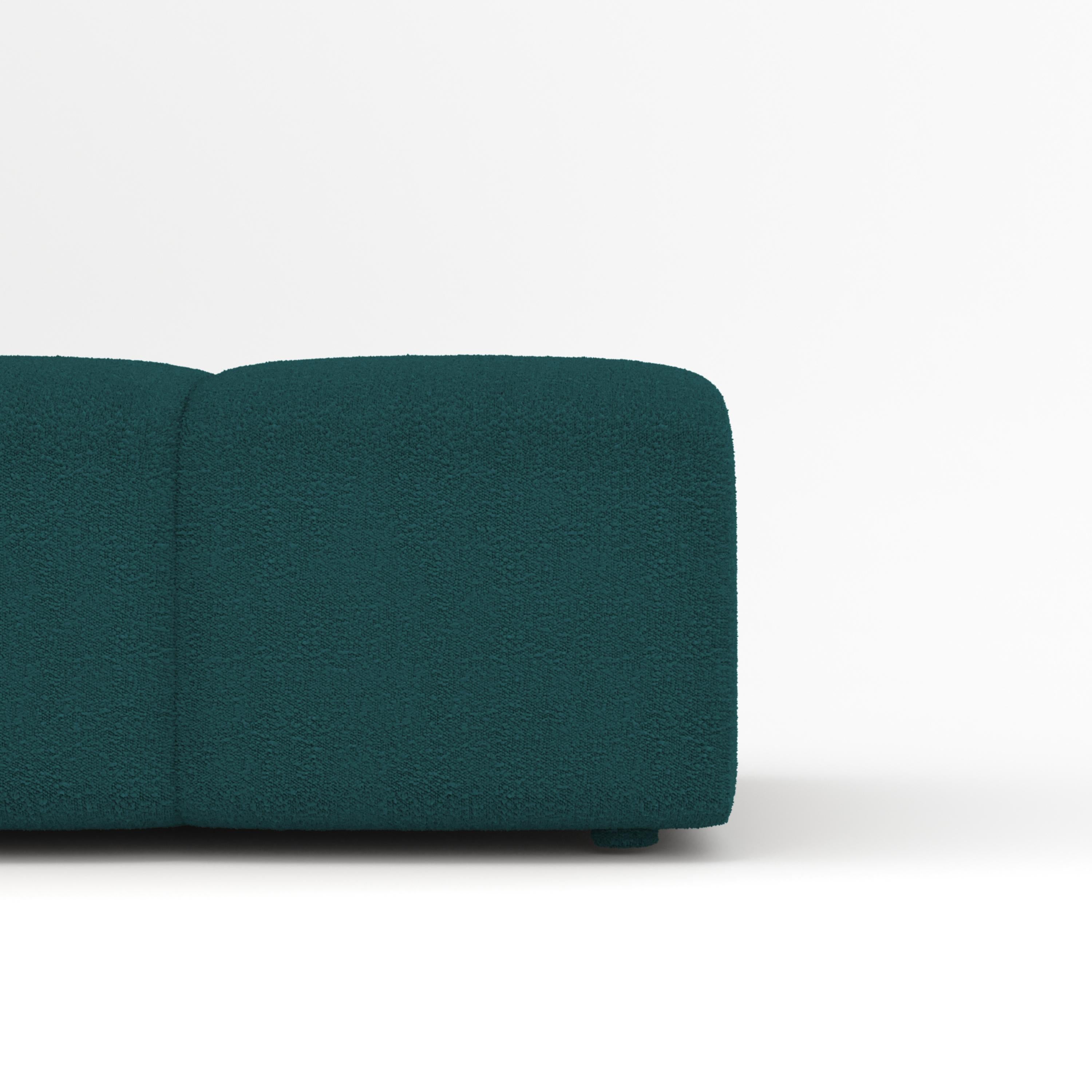 Portugais Collector Canapé Minhoca Design/One Tissu Boucle Bleu Océan en vente