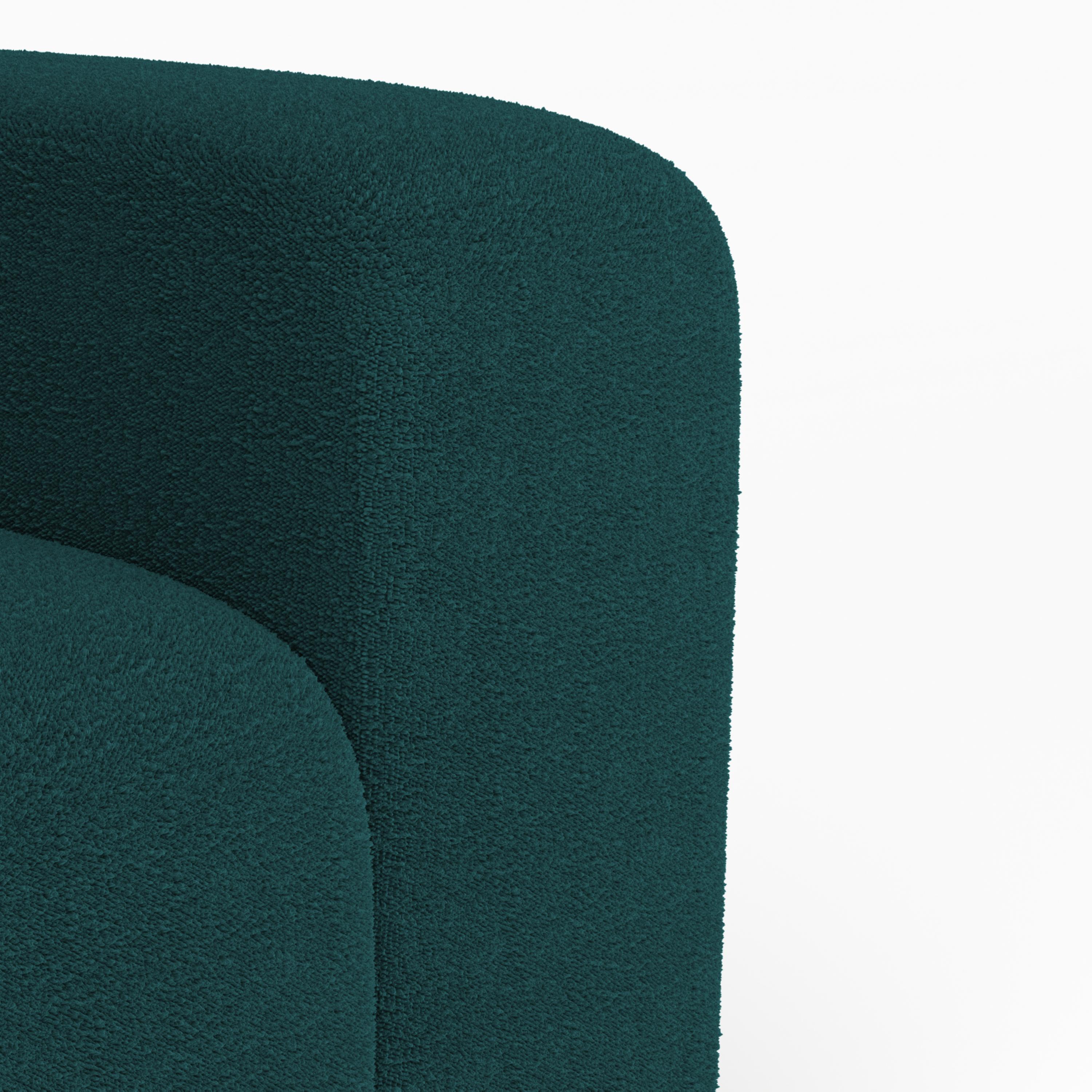 Collector Canapé Minhoca Design/One Tissu Boucle Bleu Océan Neuf - En vente à Castelo da Maia, PT