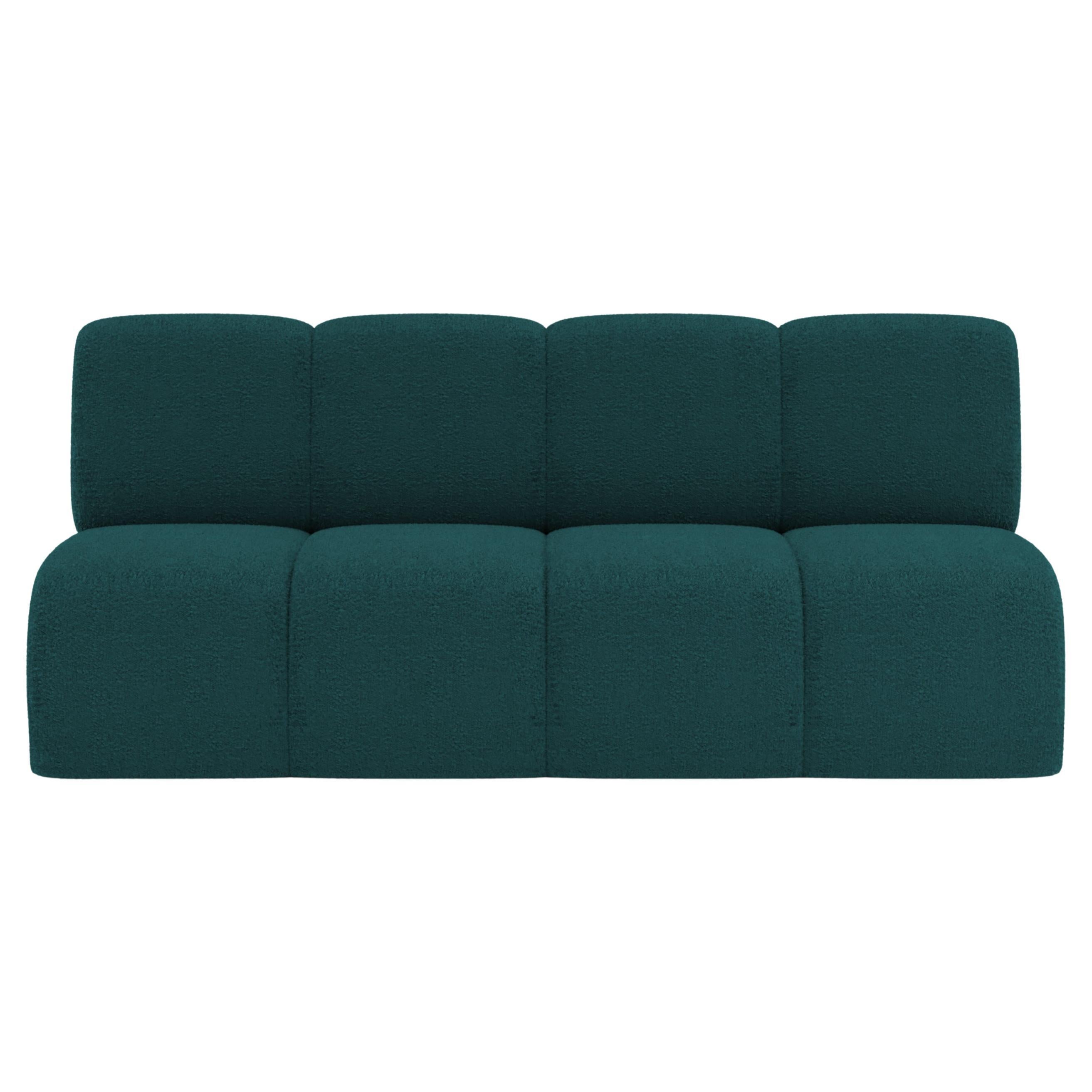 Collector Minhoca Sofa Designed by Gonçalo Campos Fabric Boucle Ocean Blue