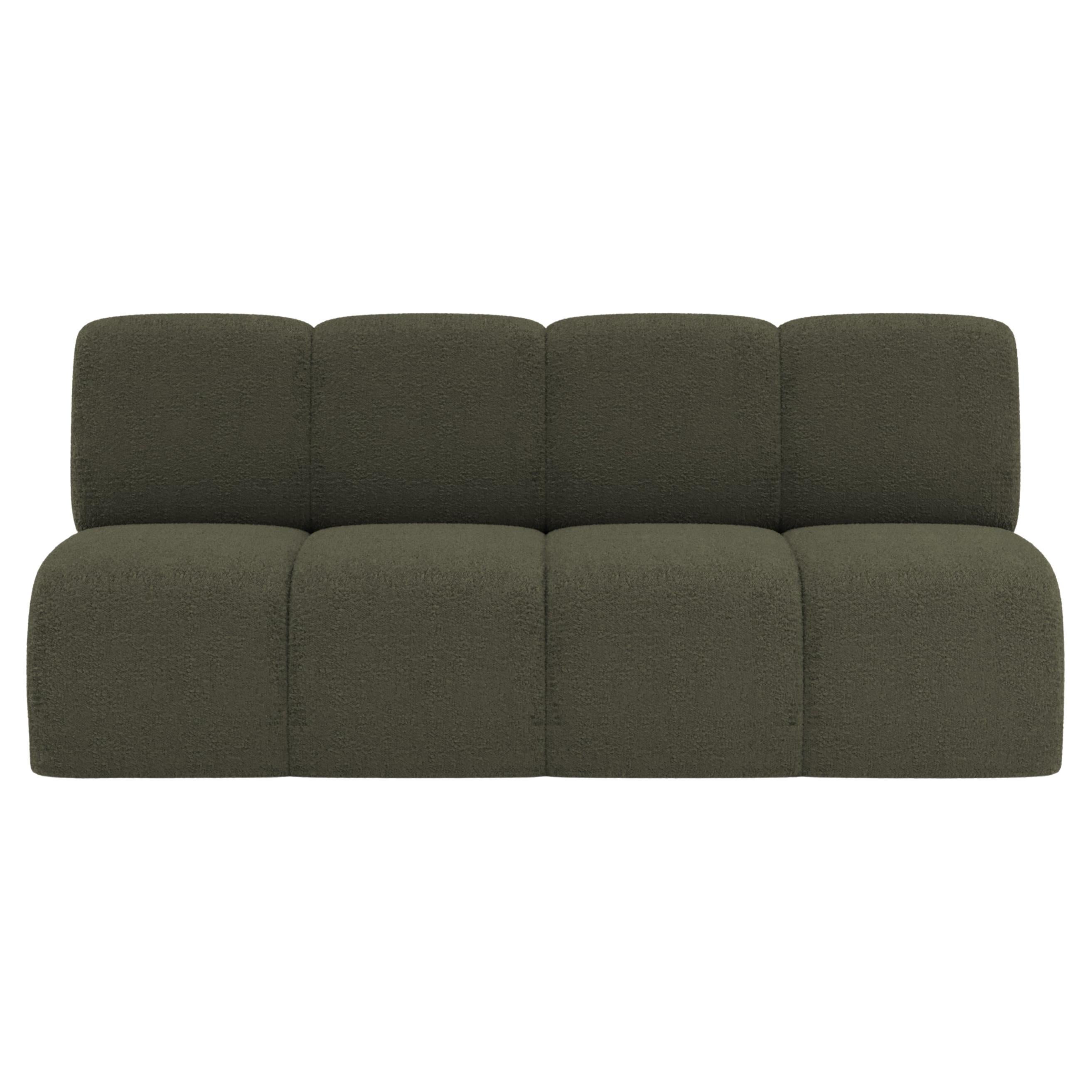 Collector Minhoca Sofa Designed by Gonçalo Campos Fabric Boucle Olive