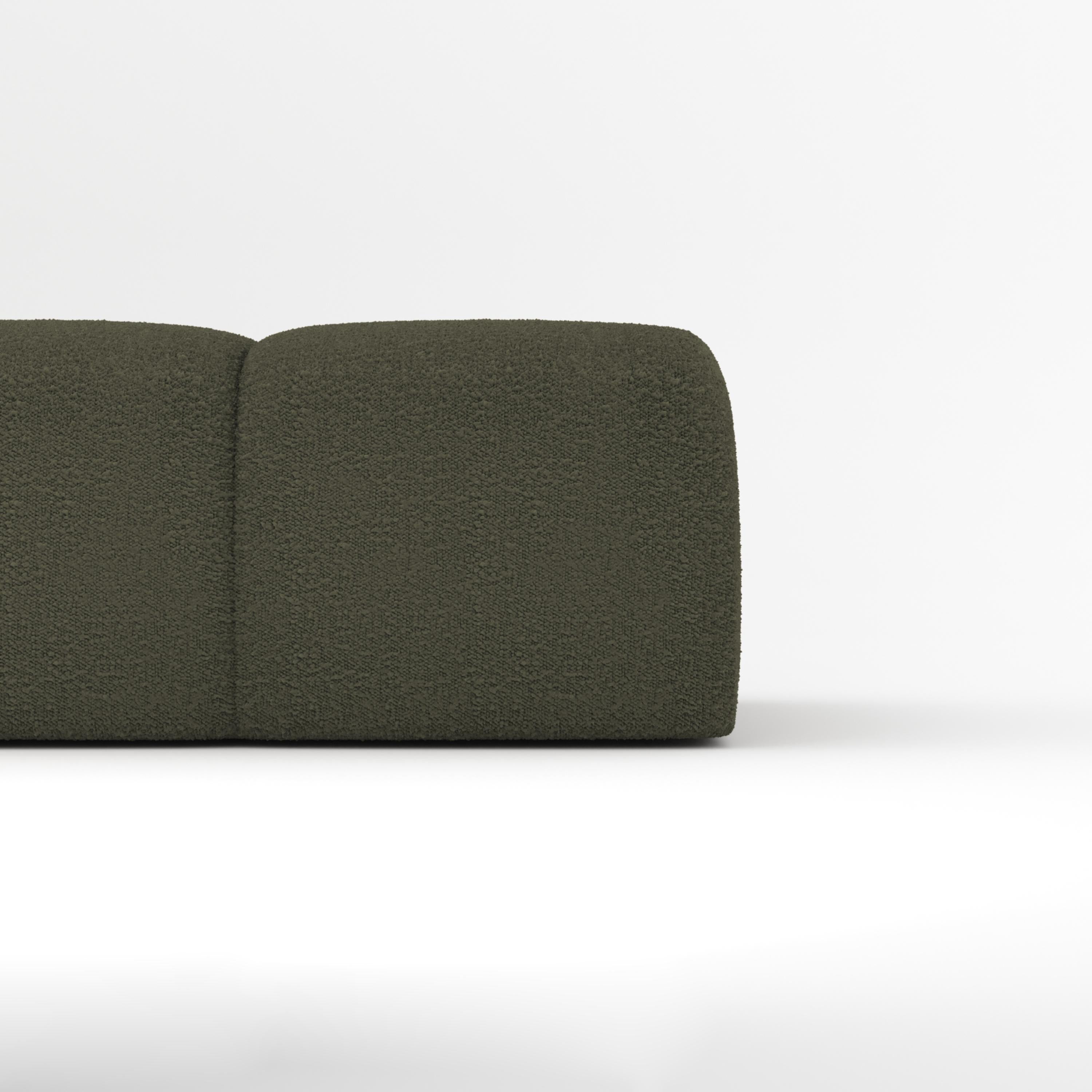 Collector Canapé Minhoca Design/One par Gonçalo Campos Tissu Boucle Vert Olive Neuf - En vente à Castelo da Maia, PT