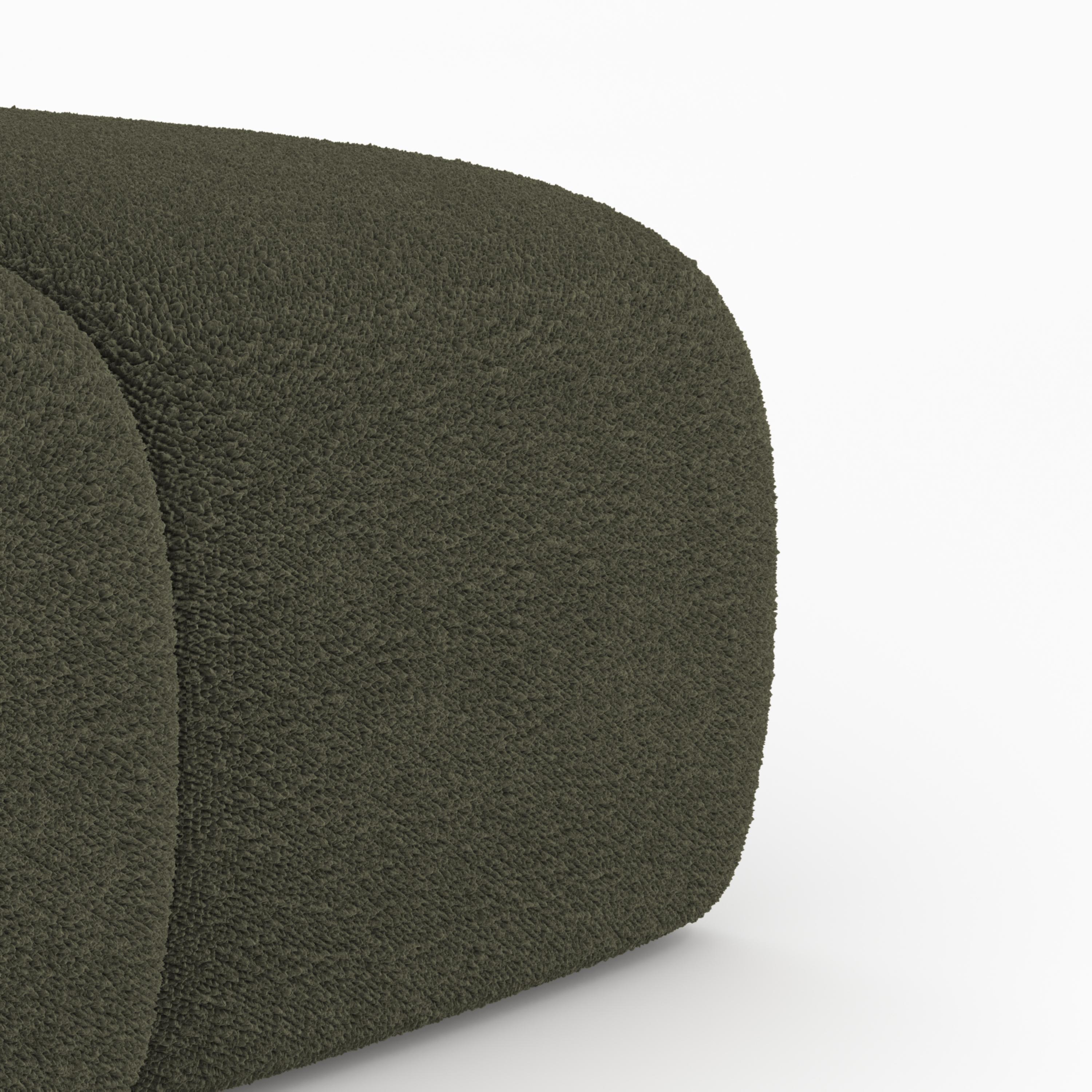Collector Canapé Minhoca Design/One par Gonçalo Campos Tissu Boucle Vert Olive Neuf - En vente à Castelo da Maia, PT