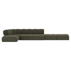 Collector Minhoca Sofa Designed by Gonçalo Campos Fabric Boucle Olive Green