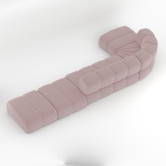 Collector Meander Sofa Designed by Gonçalo Campos Fabric Boucle Pink