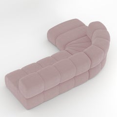 Collector Meander Sofa Designed by Gonçalo Campos Fabric Boucle Pink