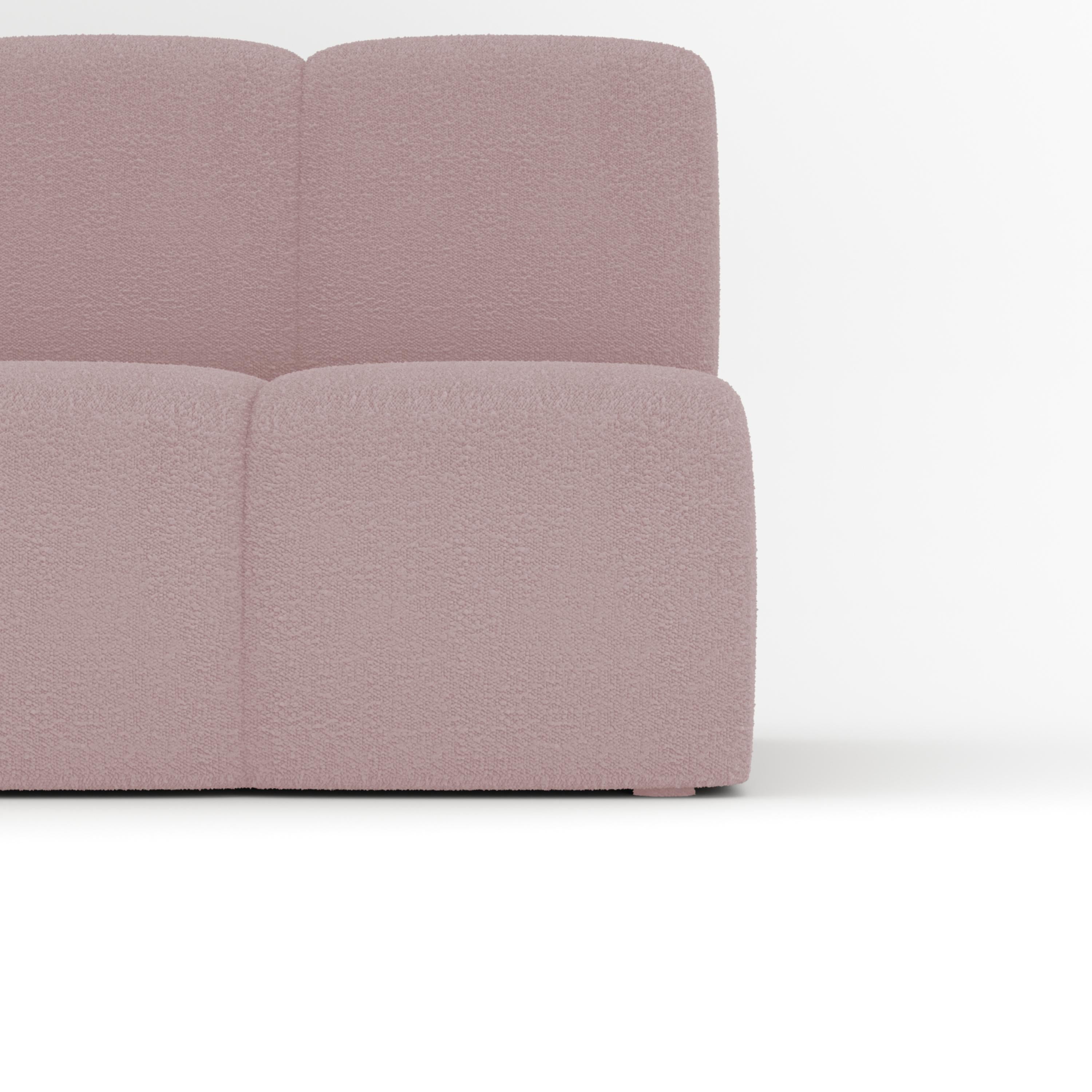 Portugais Collector Canapé Minhoca Design/One Tissu Boucle Rose en vente
