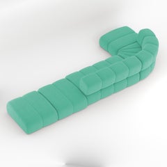 Collector Meander Sofa Designed by Gonçalo Campos Fabric Boucle Teal