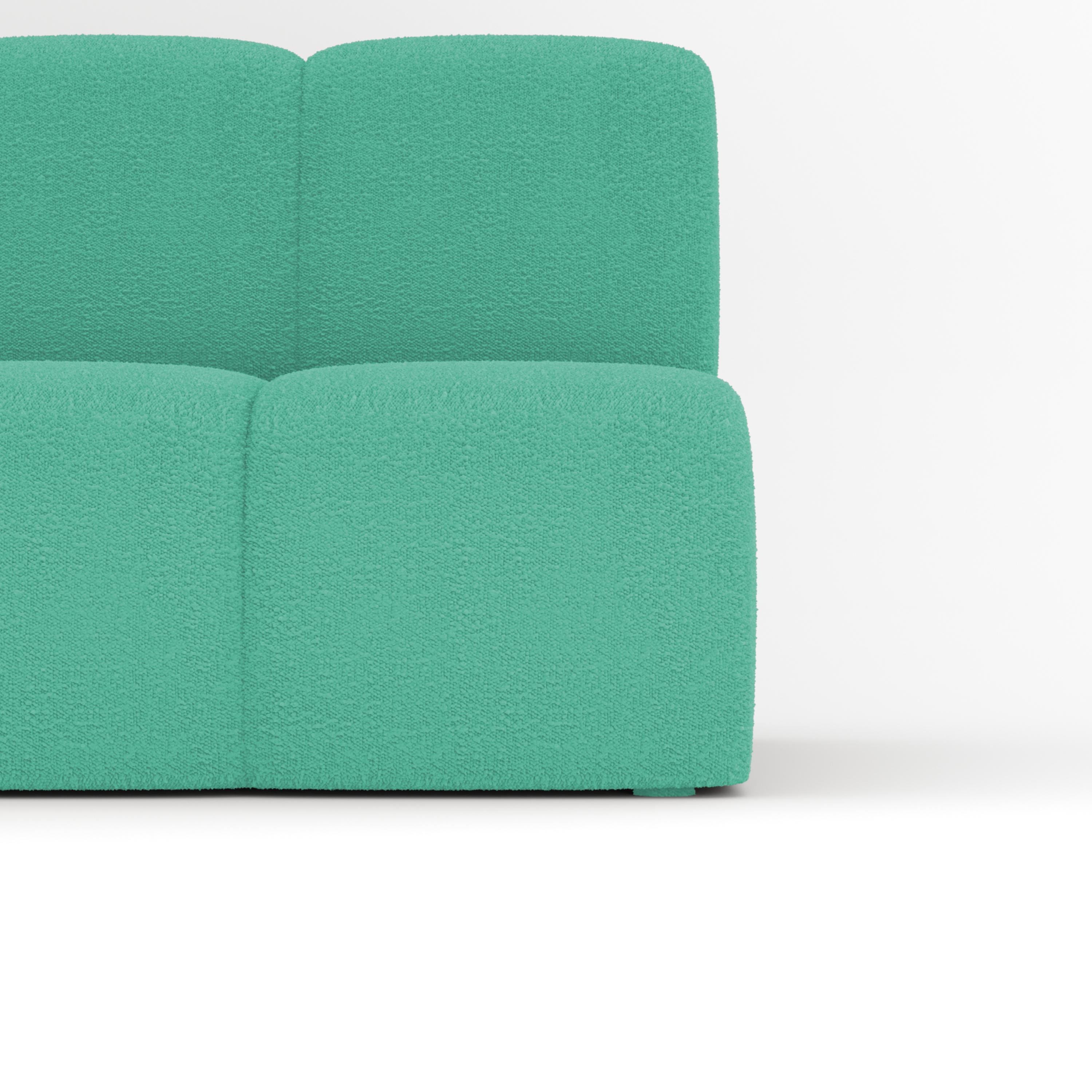 Portuguese Collector Minhoca Sofa Designed by Gonçalo Campos Fabric Boucle Teal For Sale