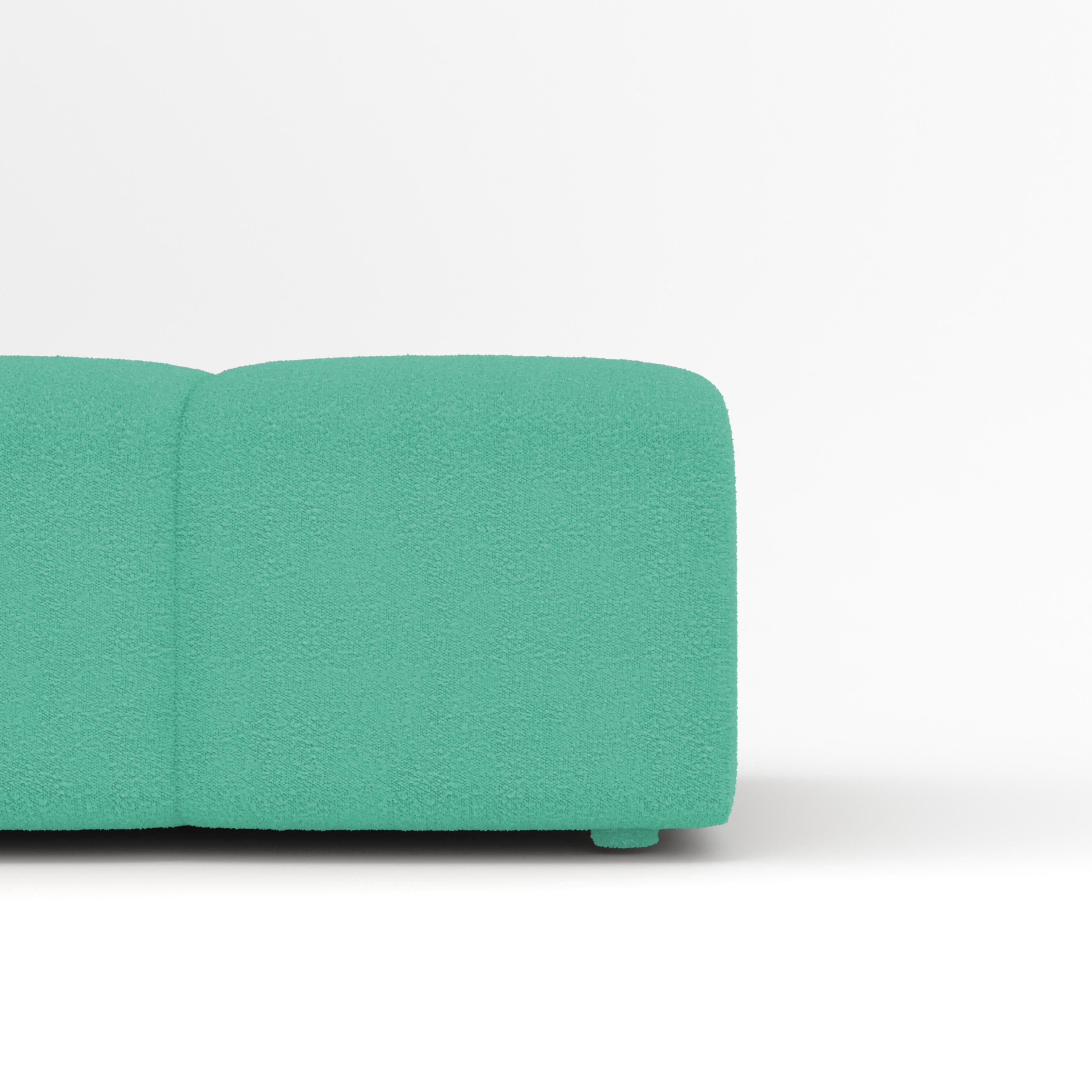 Portuguese Collector Minhoca Sofa Designed by Gonçalo Campos Fabric Boucle Teal For Sale