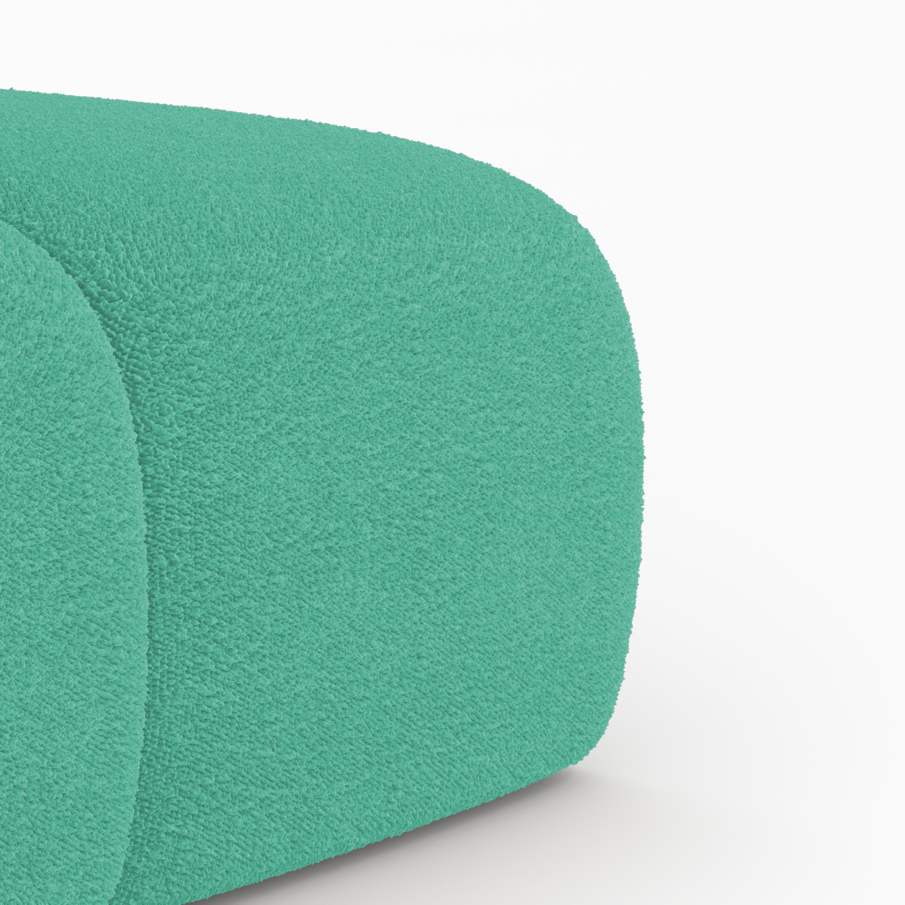 Collector Minhoca Sofa Designed by Gonçalo Campos Fabric Boucle Teal In New Condition For Sale In Castelo da Maia, PT