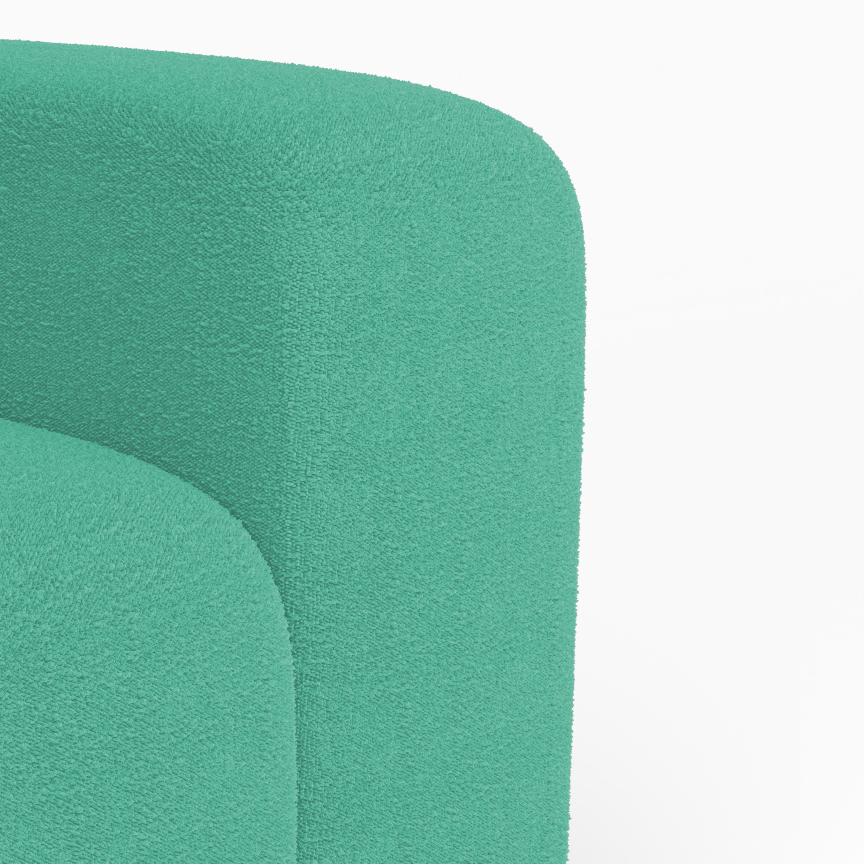 Collector Minhoca Sofa Designed by Gonçalo Campos Fabric Boucle Teal In New Condition For Sale In Castelo da Maia, PT